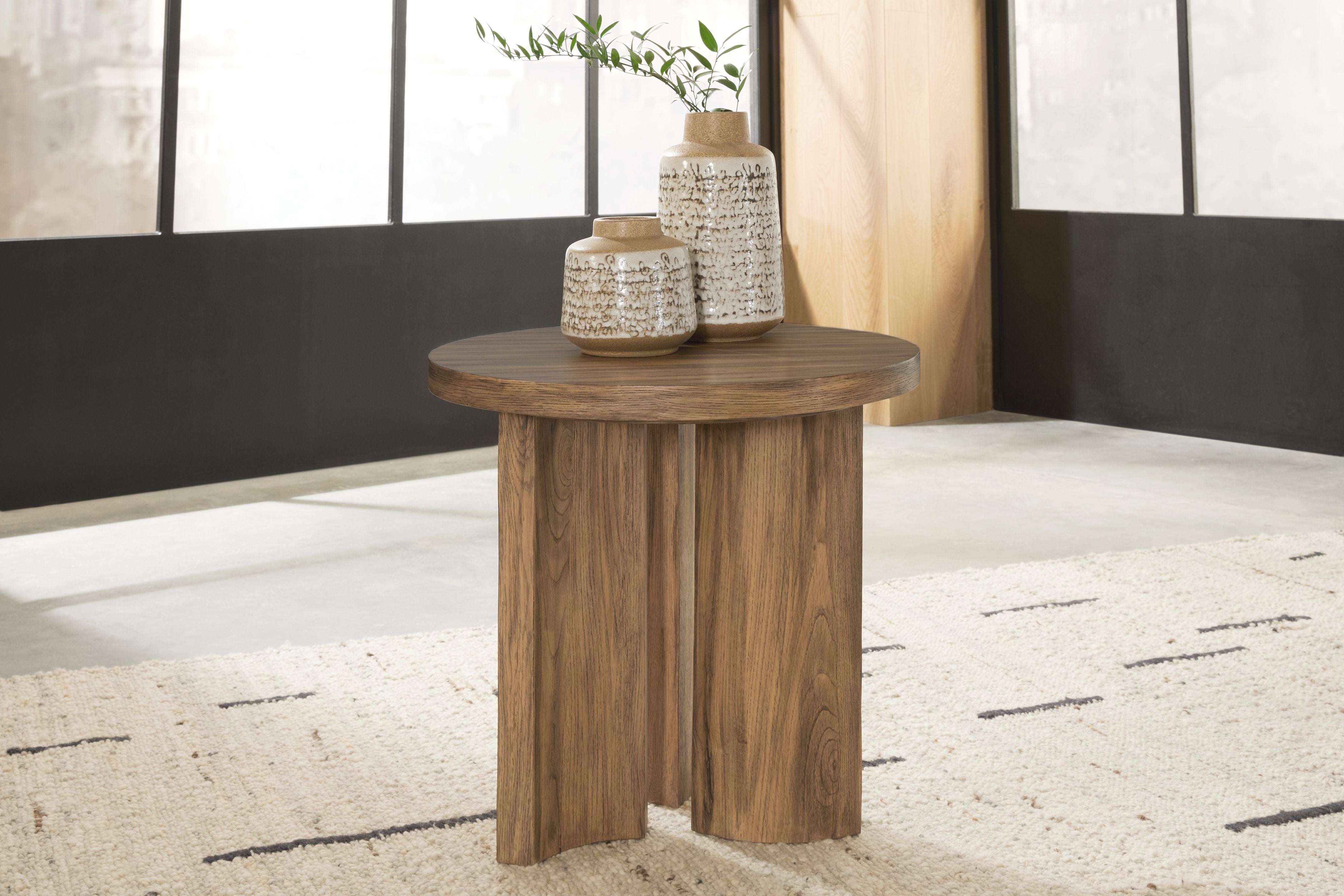 Signature Design by Ashley® Austanny - Warm Brown - Round End Table | Meri Furniture