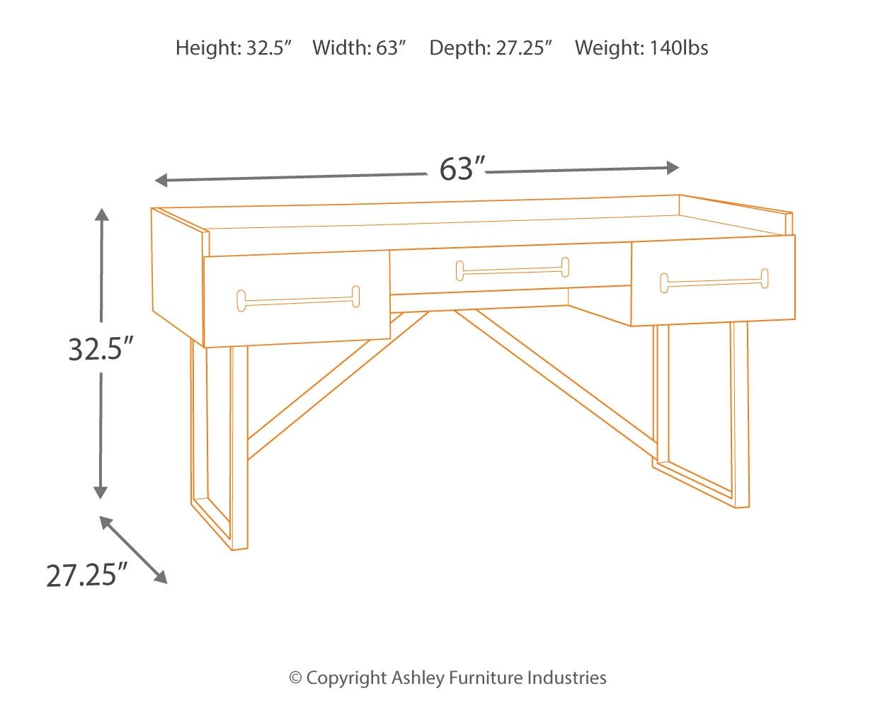 Ashley Furniture Starmore - Brown - Home Office Desk | Meri Furniture
