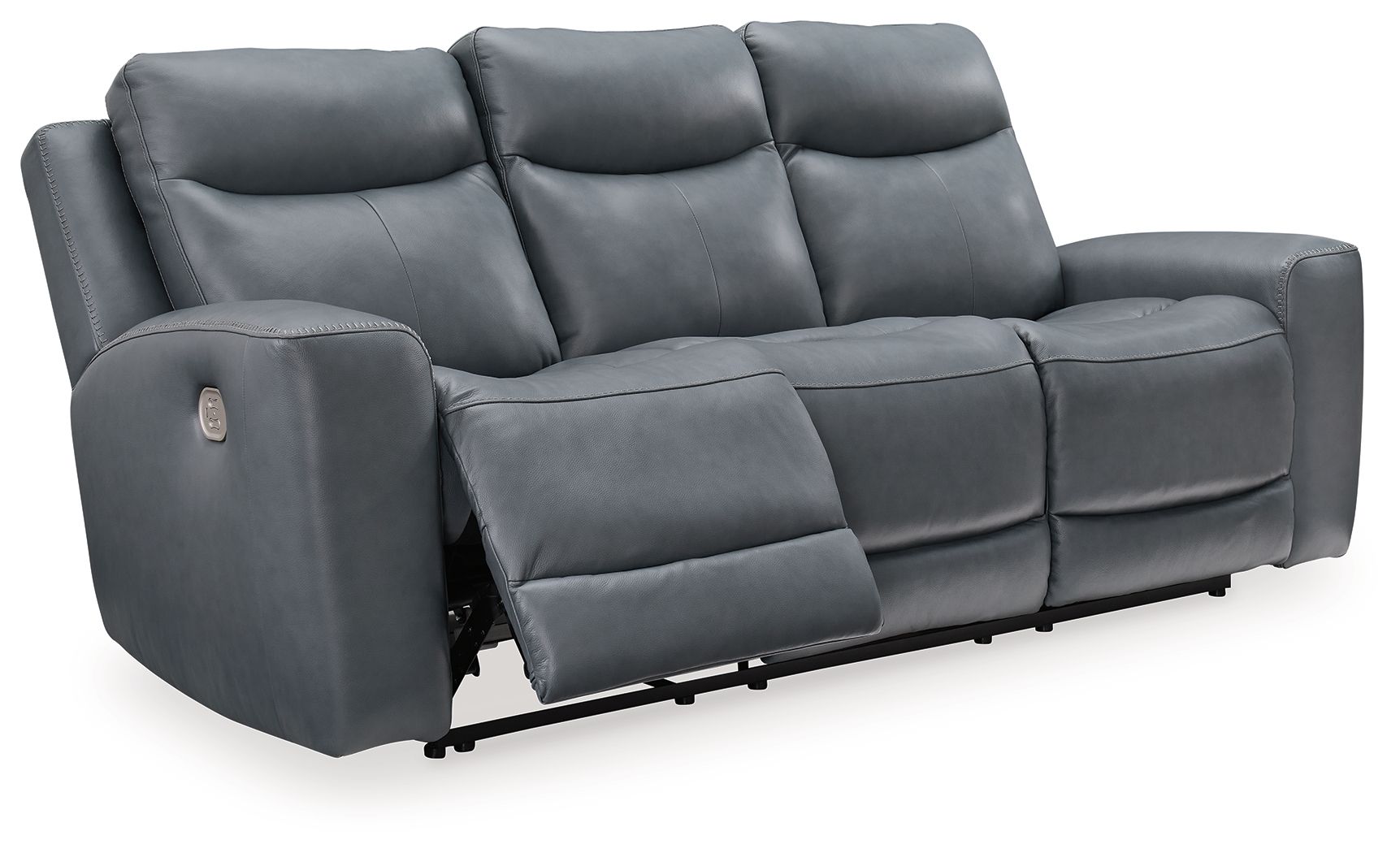 Signature Design by Ashley® Mindanao - Steel - 2 Pc. - Power Reclining Sofa, Power Reclining Loveseat With Console | Meri Furniture