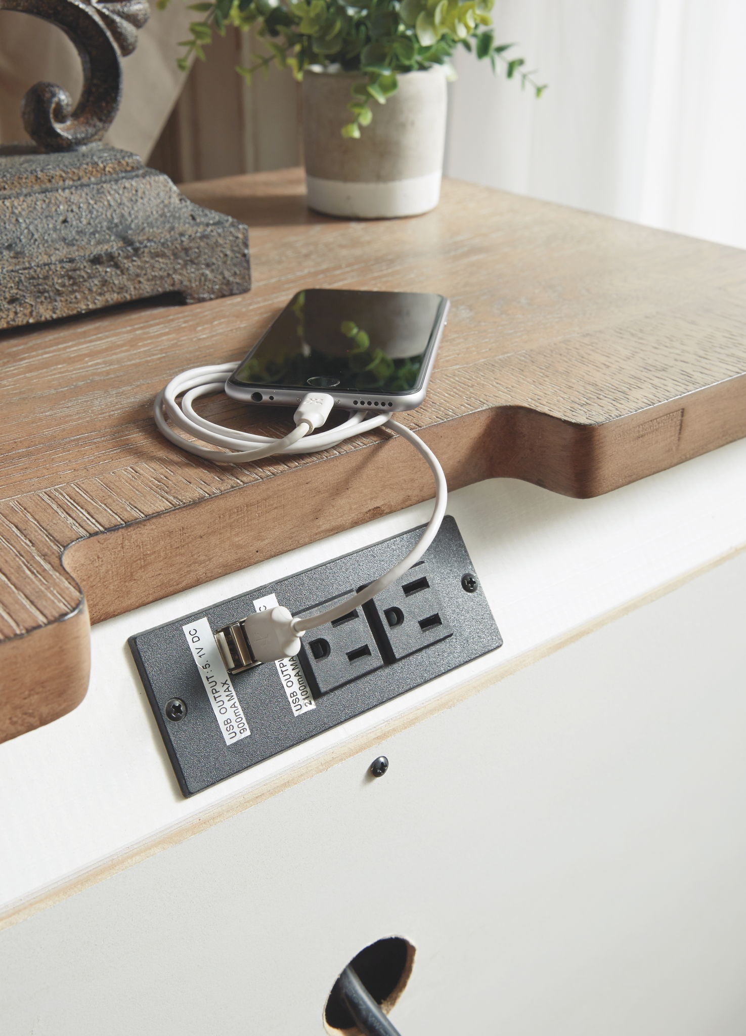 Realyn - Three Drawer Night Stand - White / Brown / Beige