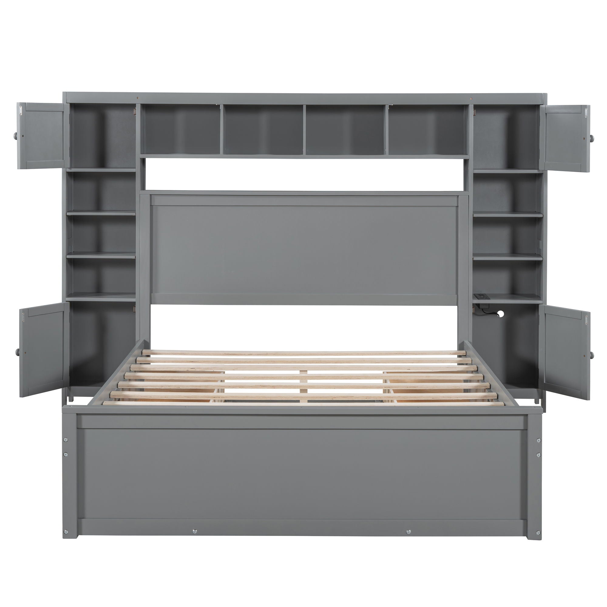 Bed With All In One Cabinet, Shelf And Sockets
