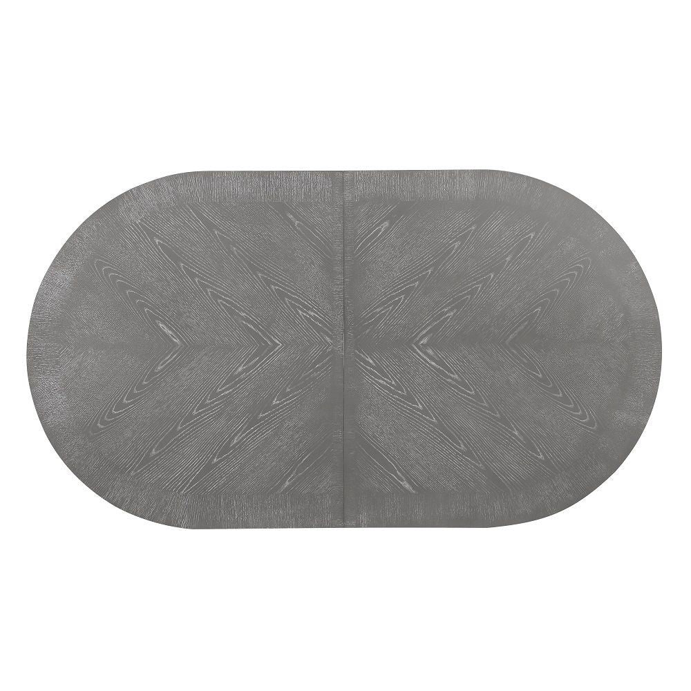 ACME Adalynn - Dining Table With 2 Leaves - Weathered Gray Oak | Meri Furniture