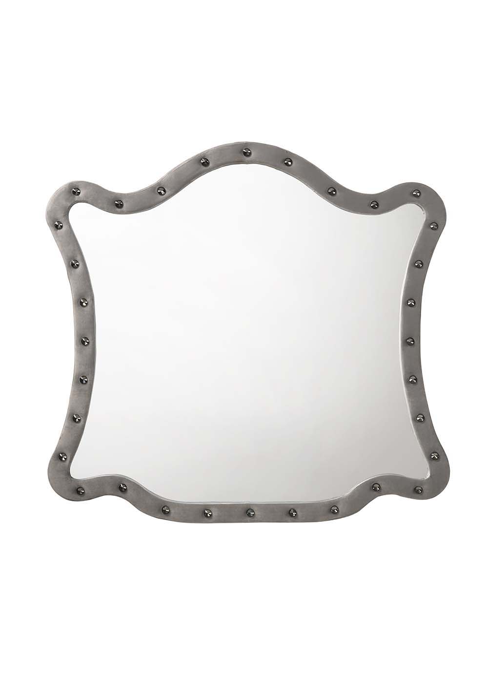 ACME Perine - Mirror - Gray Velvet | Meri Furniture