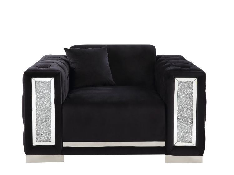 Trislar - Chair With Pillow Same Lv01399) - Black Velvet