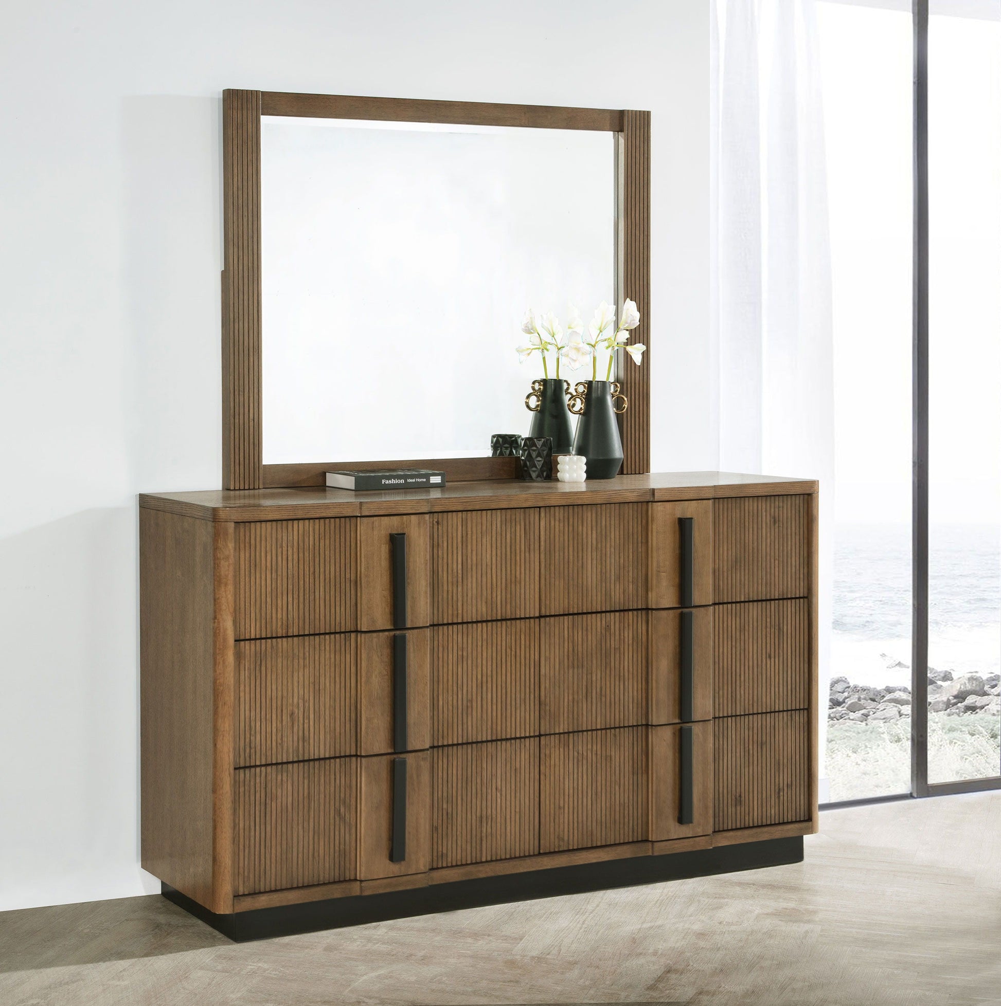 Coaster Fine Furniture Terrace - 6-Drawer Dresser And Mirror - Ash Brown | Meri Furniture
