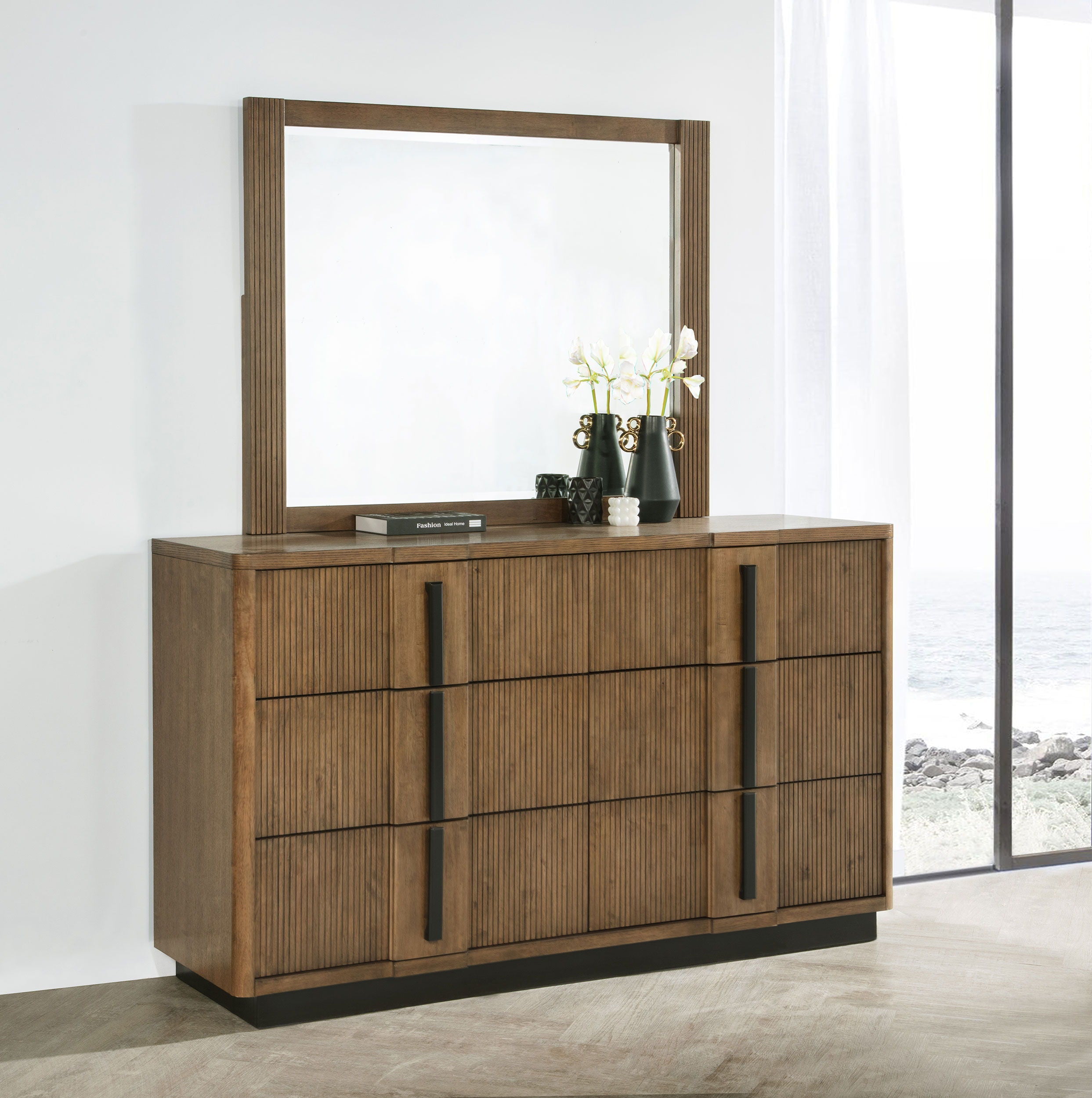 Coaster Fine Furniture Terrace - 6-Drawer Dresser And Mirror - Ash Brown | Meri Furniture