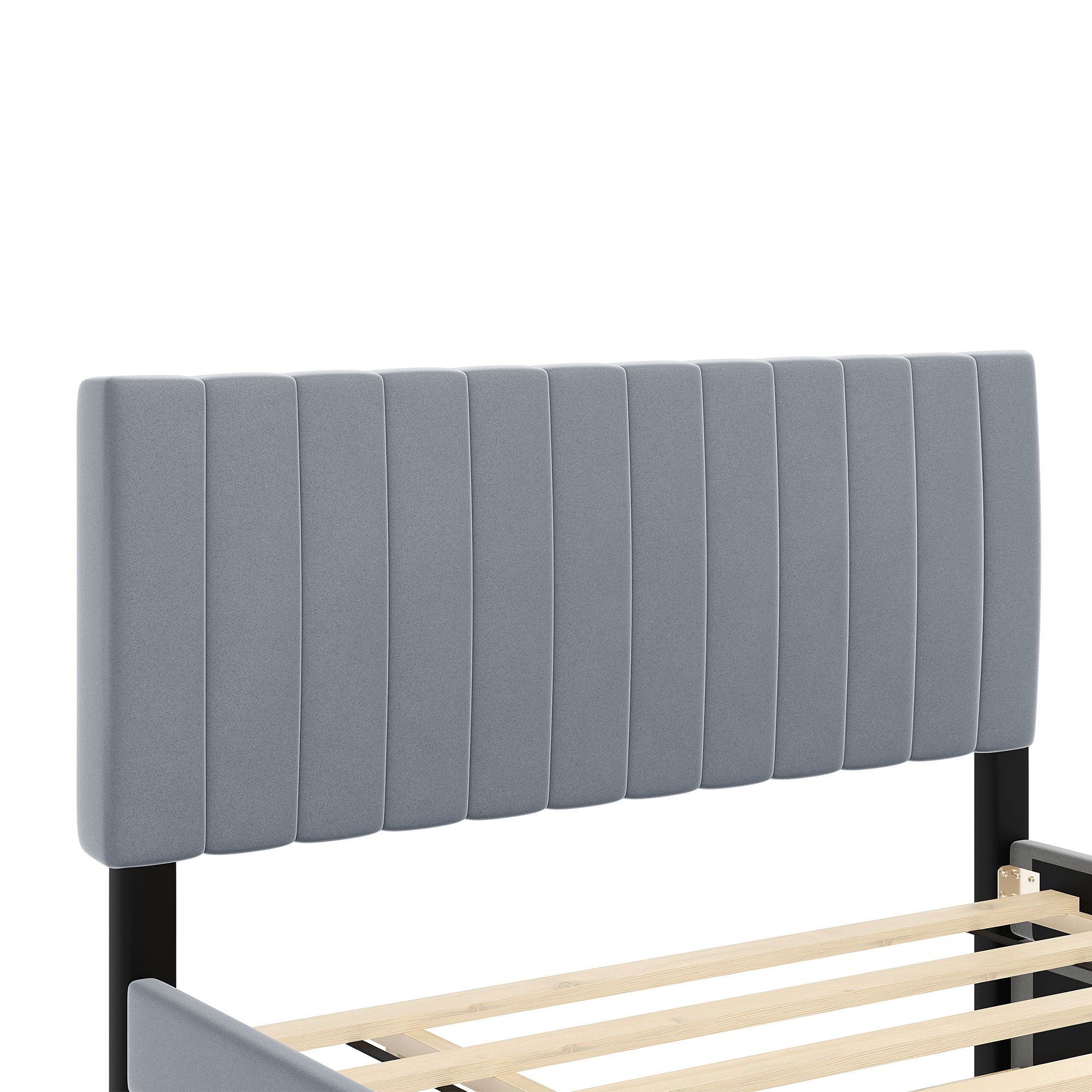 Elegant Upholstered Platform Bed With Twin Size Trundle