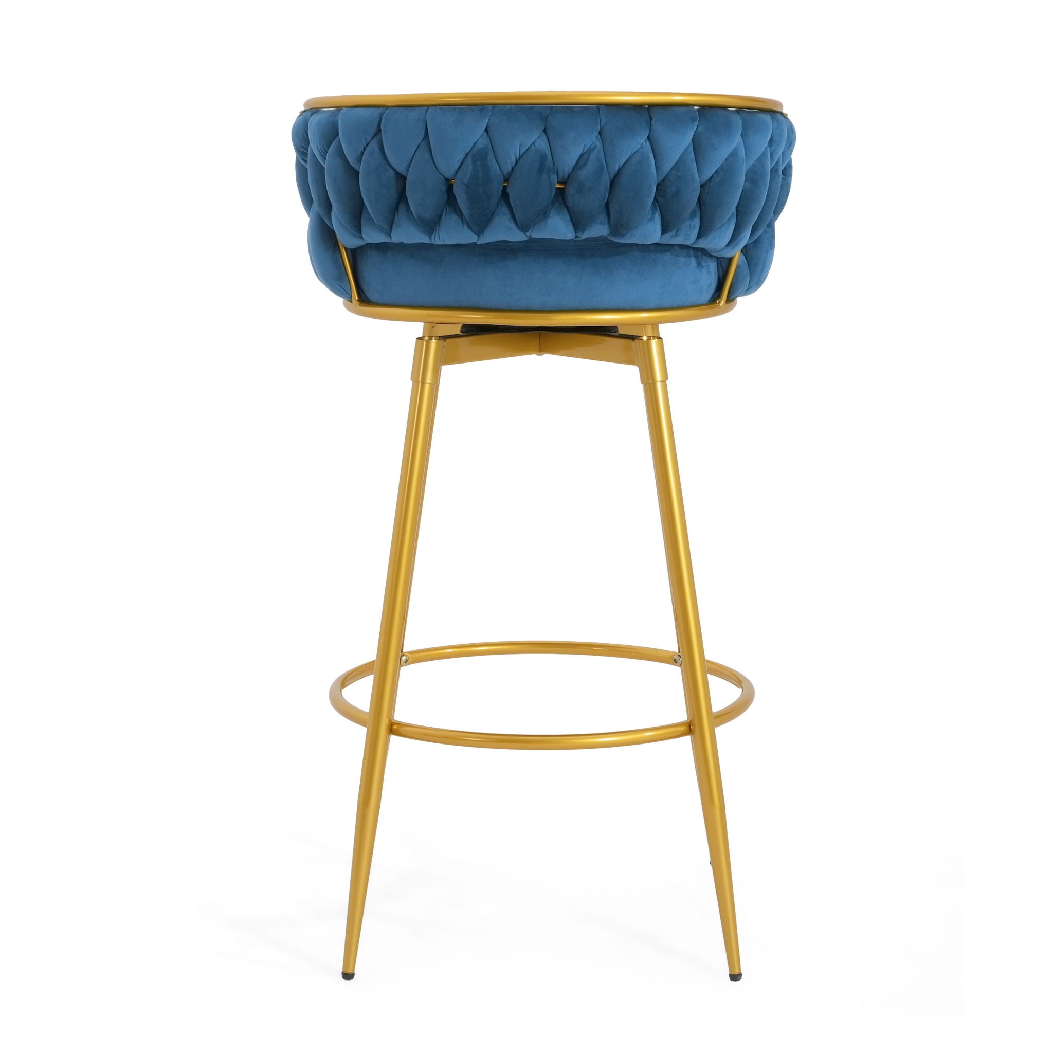 Modern Low Back Upholstered Counter Height Bar Stools (Set of 2)