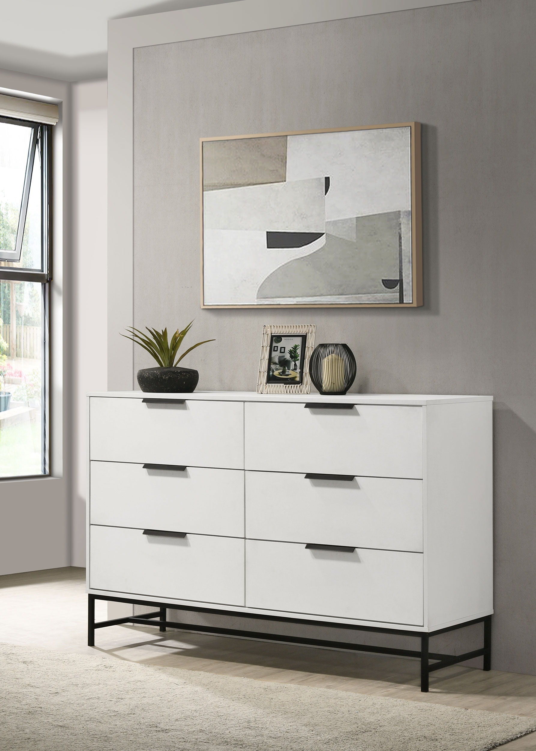 Coaster Fine Furniture Sonora - 6-Drawer Bedroom Dresser - White | Meri Furniture