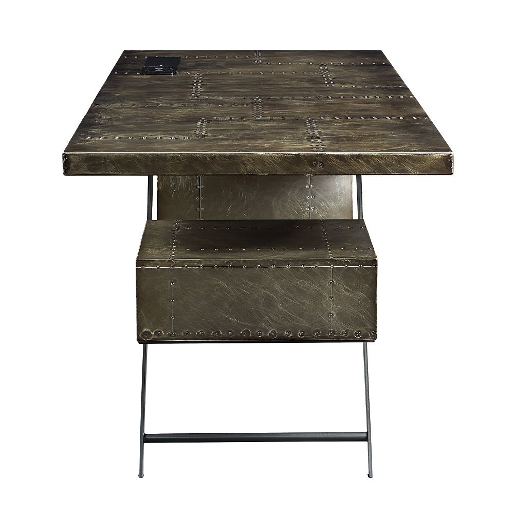 ACME Brancaster - Executive Writing Desk With USB - Bronze | Meri Furniture