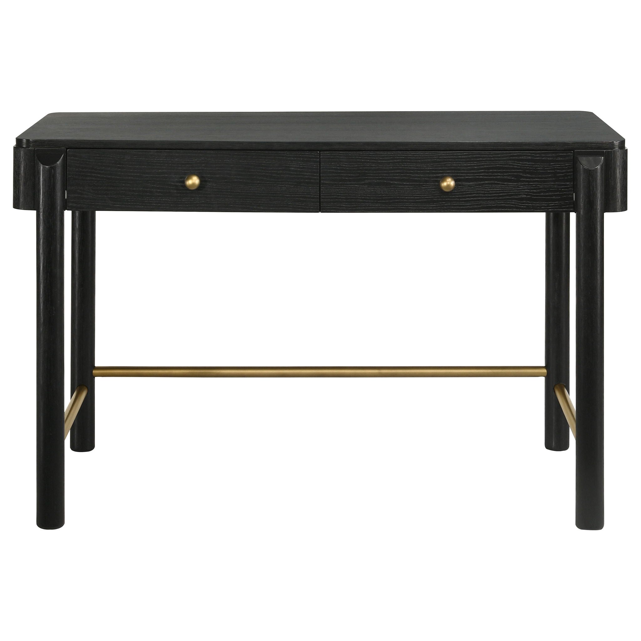 Anser - 2 Drawer Vanity Desk Makeup Table Rounded Design - Black