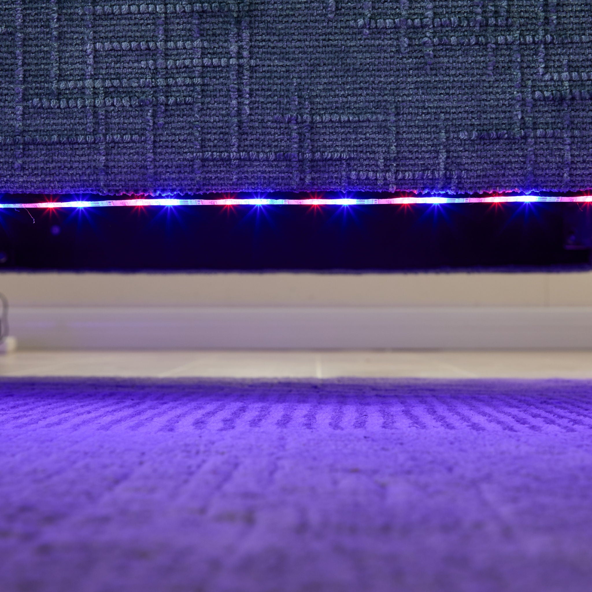 Chenille 2 Seater Sofa With LED Light, USB Charging Port, And Storage Bag