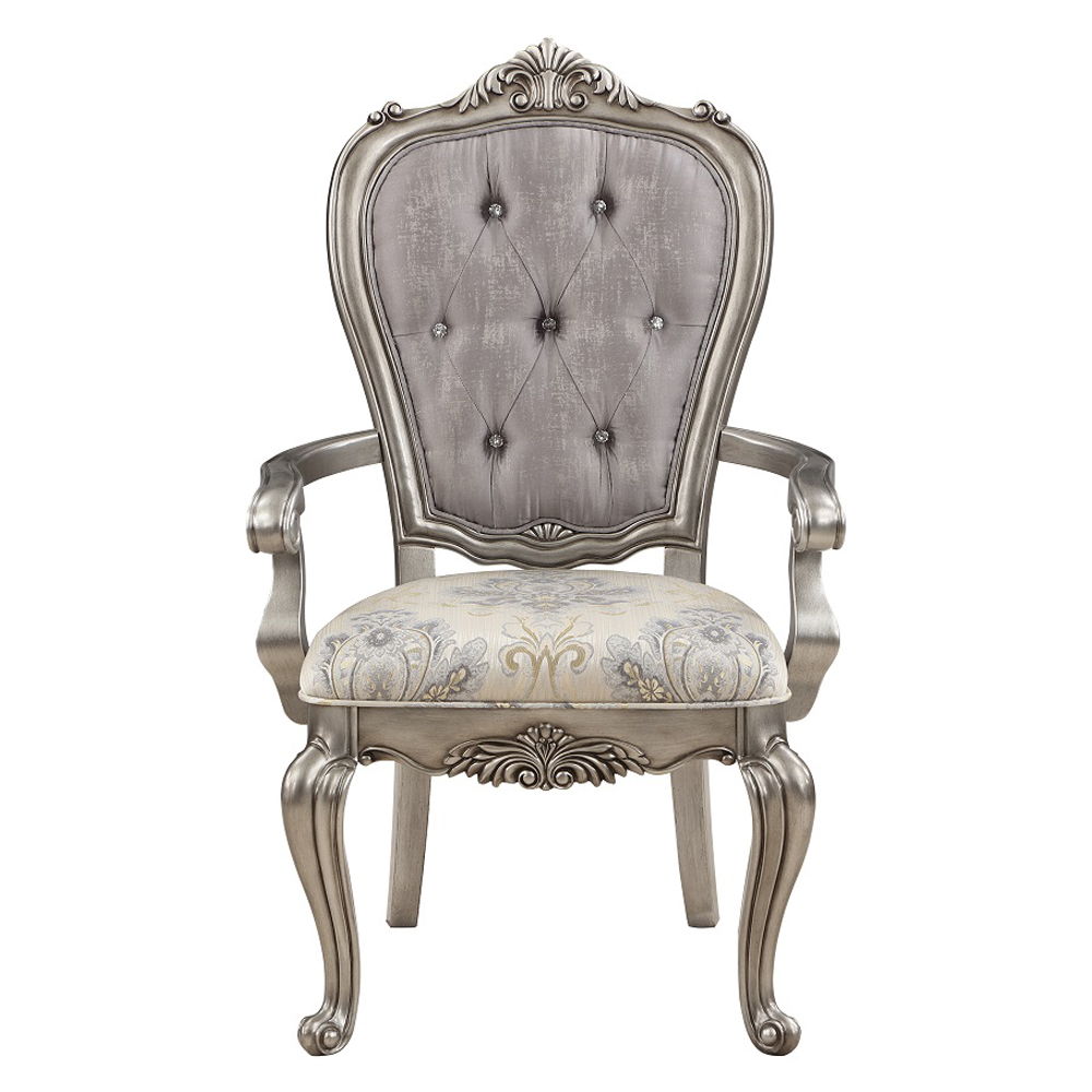 Ariadne - Arm Chair Set of 2) - Velvet & Antique Platinum