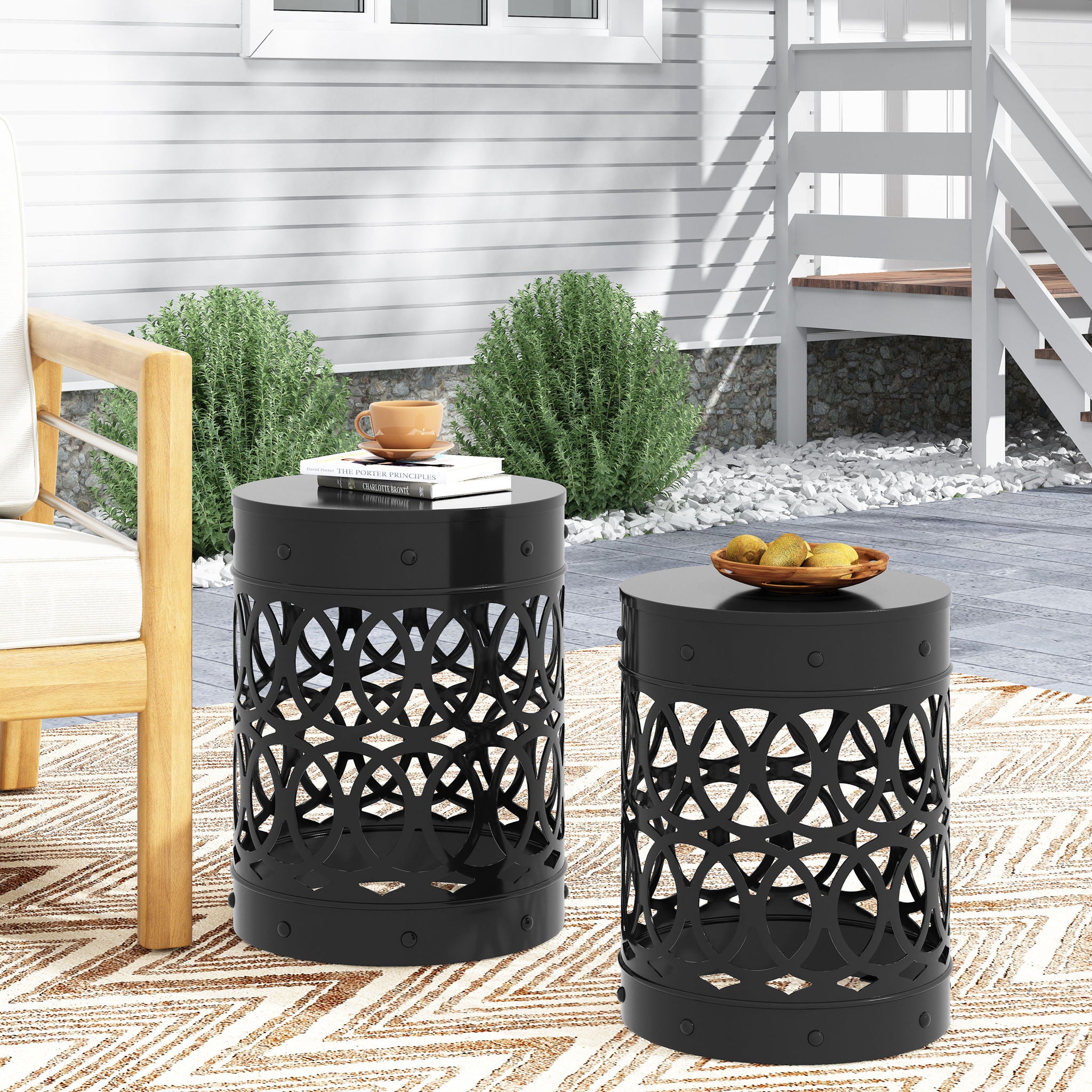 Delight - Powder Coated Iron End Table (Set of 2)