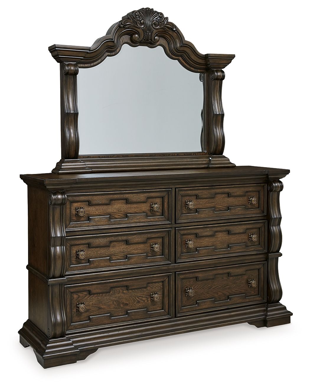 Signature Design by Ashley® Maylee - Dark Brown - Dresser And Mirror | Meri Furniture