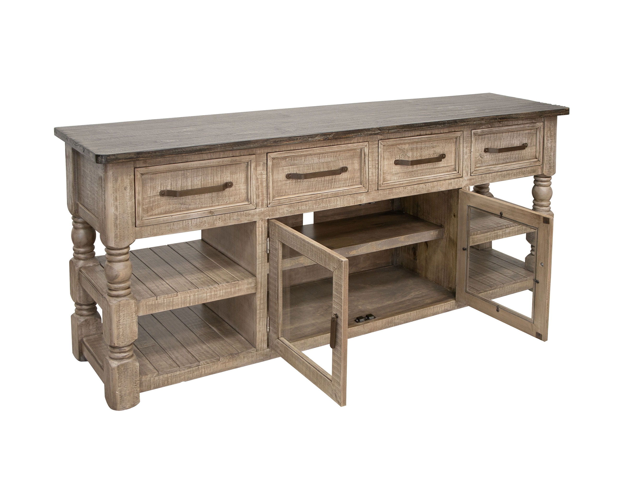 International Furniture Direct Natural Stone - TV Stand - Taupe Brown | Meri Furniture