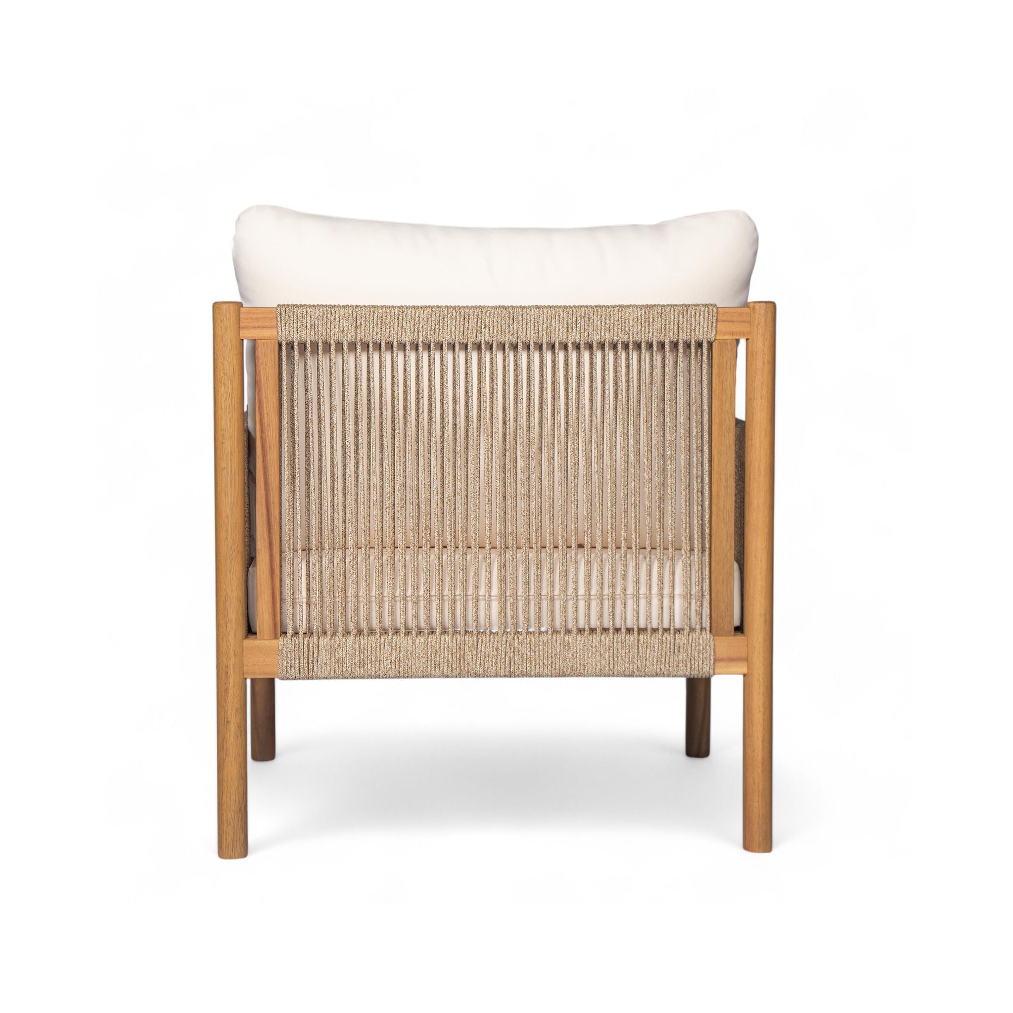 Modern Outdoor Woven Lounge Chair With Solid Wood Frame - Teak