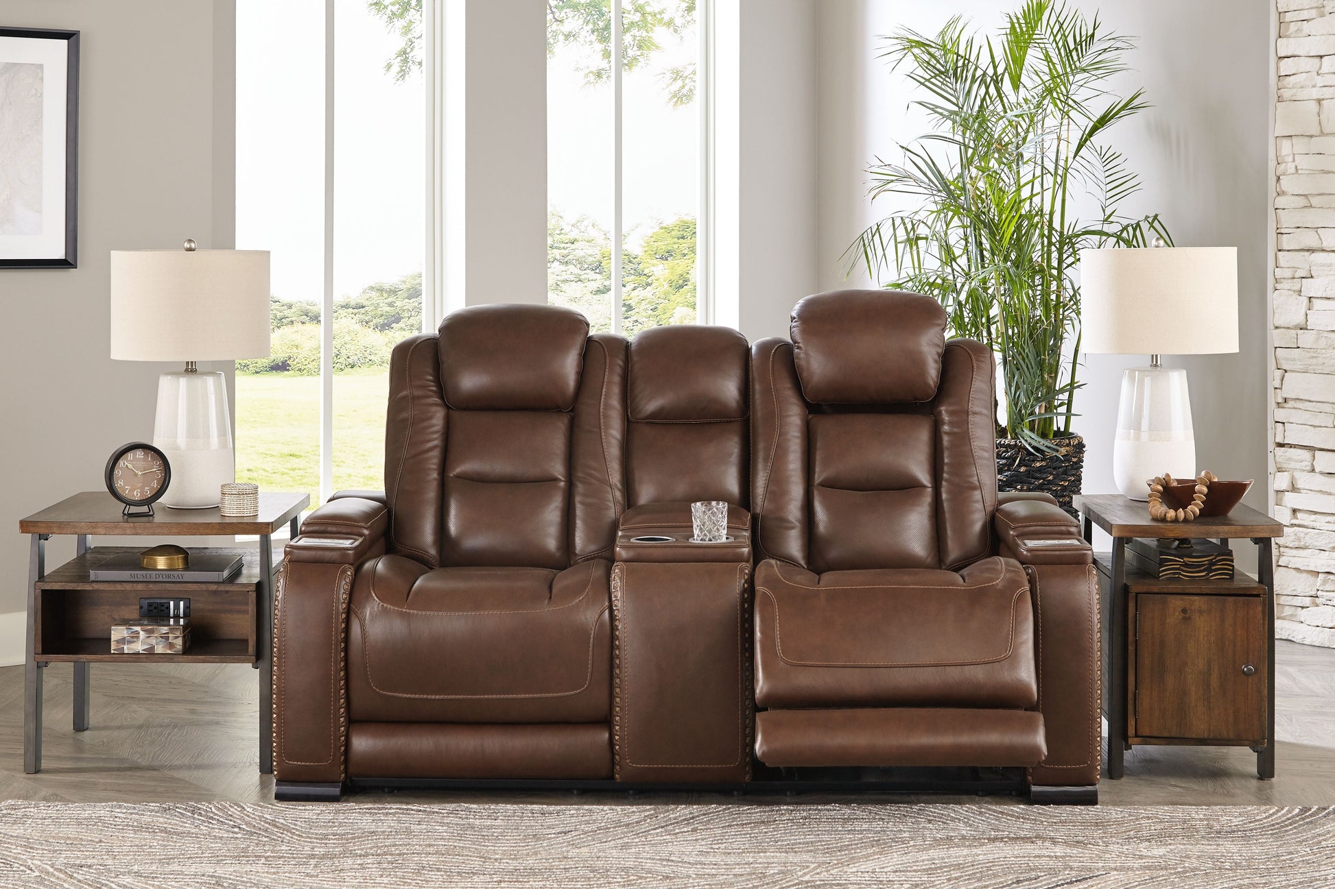 Ashley Furniture The Man-Den - Power Reclining Loveseat | Meri Furniture