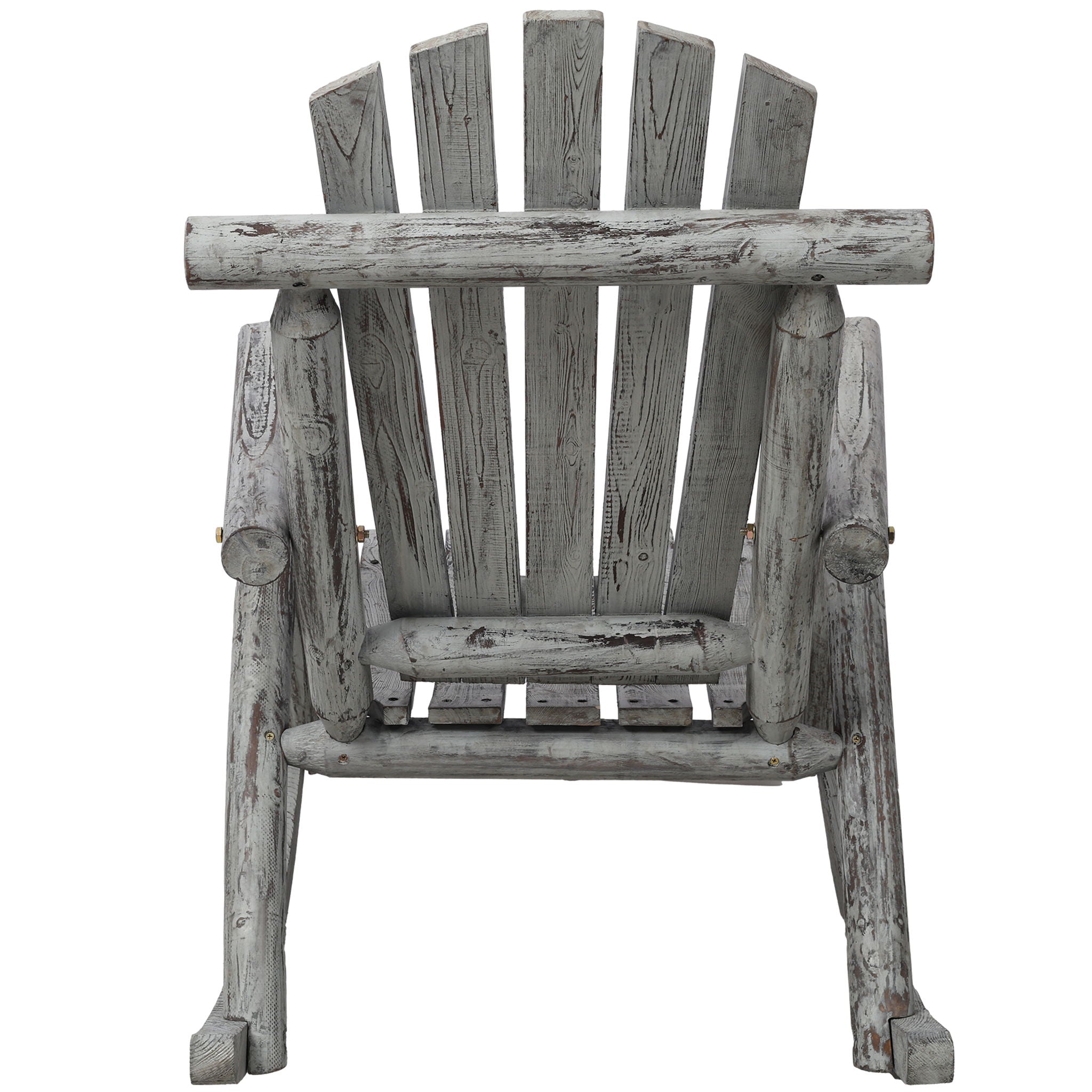Durable Wooden Porch Rocker, Fir Log Rocking Chair