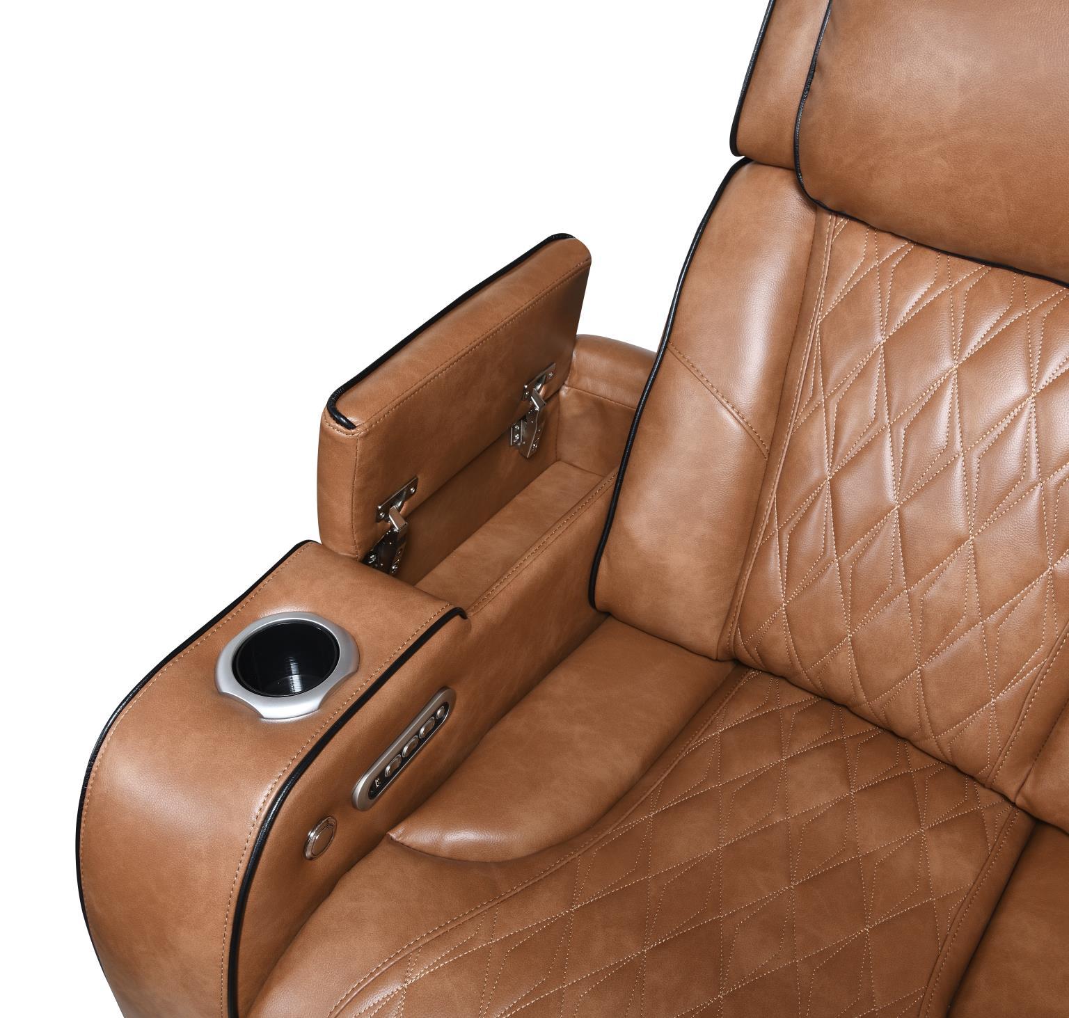 U72 - Power Reclining Loveseat - Brown