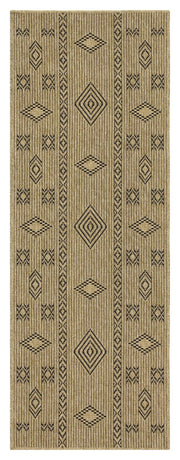 Earth - 2'7" X 7'3" Indoor, Outdoor Area Rug - Jute / Black