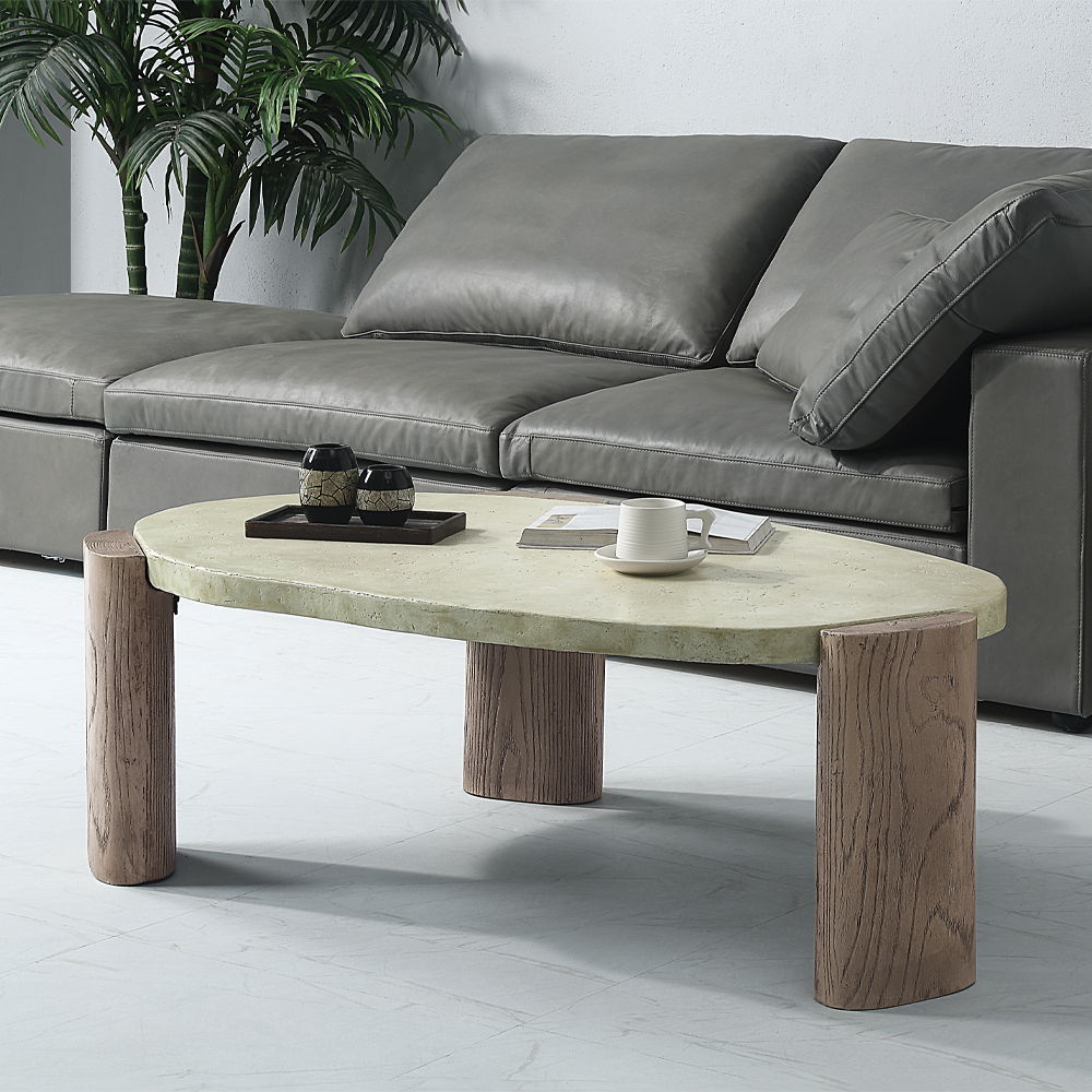 ACME Jacinda - Coffee Table - Weathered Gray & Oak | Meri Furniture