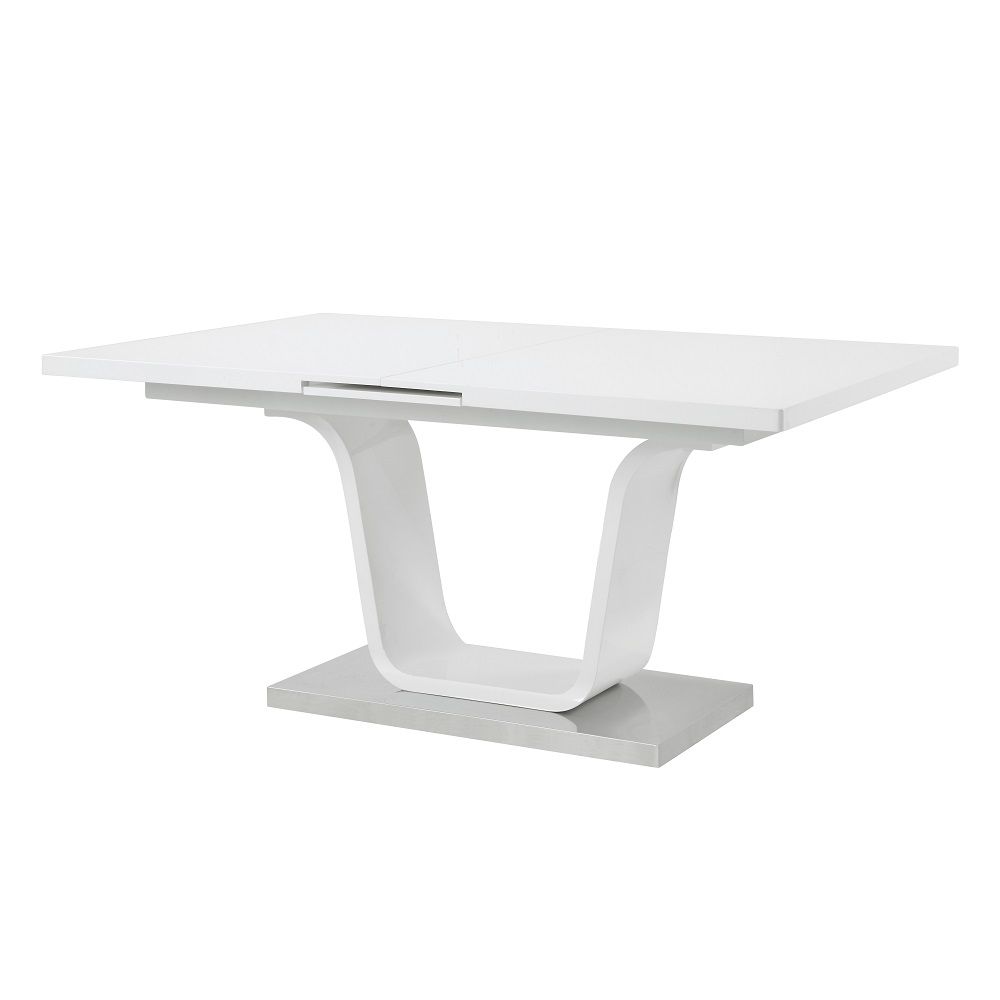ACME Kamaile - Dining Table With Leaf - White High | Meri Furniture