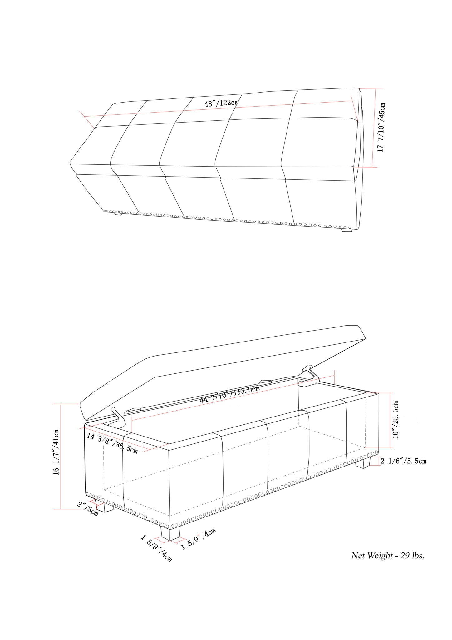 Kingsley - Upholstered Large Storage Ottoman