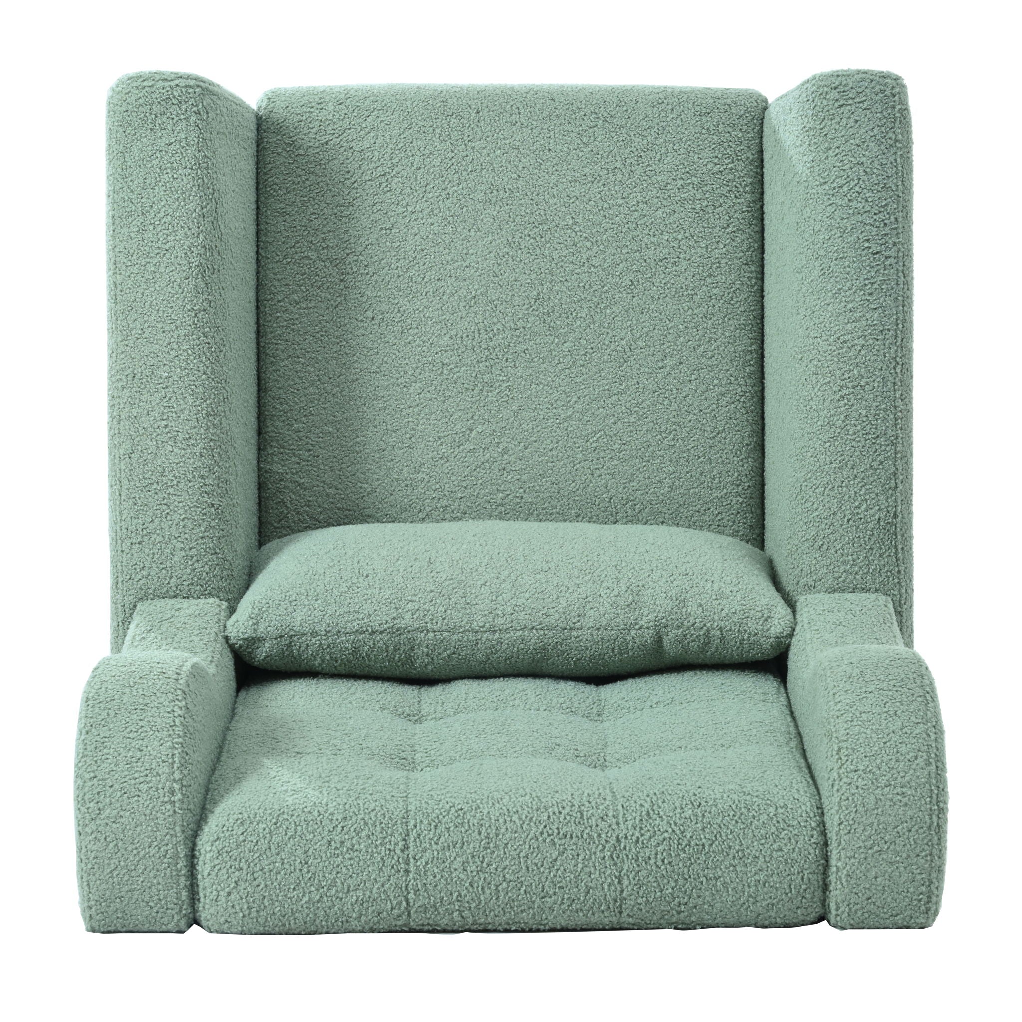 Modern Accent Chair, Teddy Fabric Living Room Chairs Comfy Reading Chair, Mid Century Accent Chair, Lounge Arm Chairs Armchair For Living Room Bedroom - Light Green