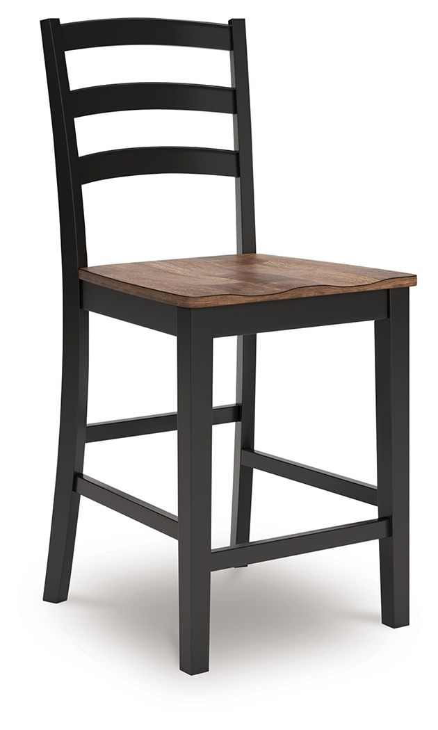 Signature Design by Ashley® Wildenauer - Brown / Black - Barstool (Set of 2) | Meri Furniture