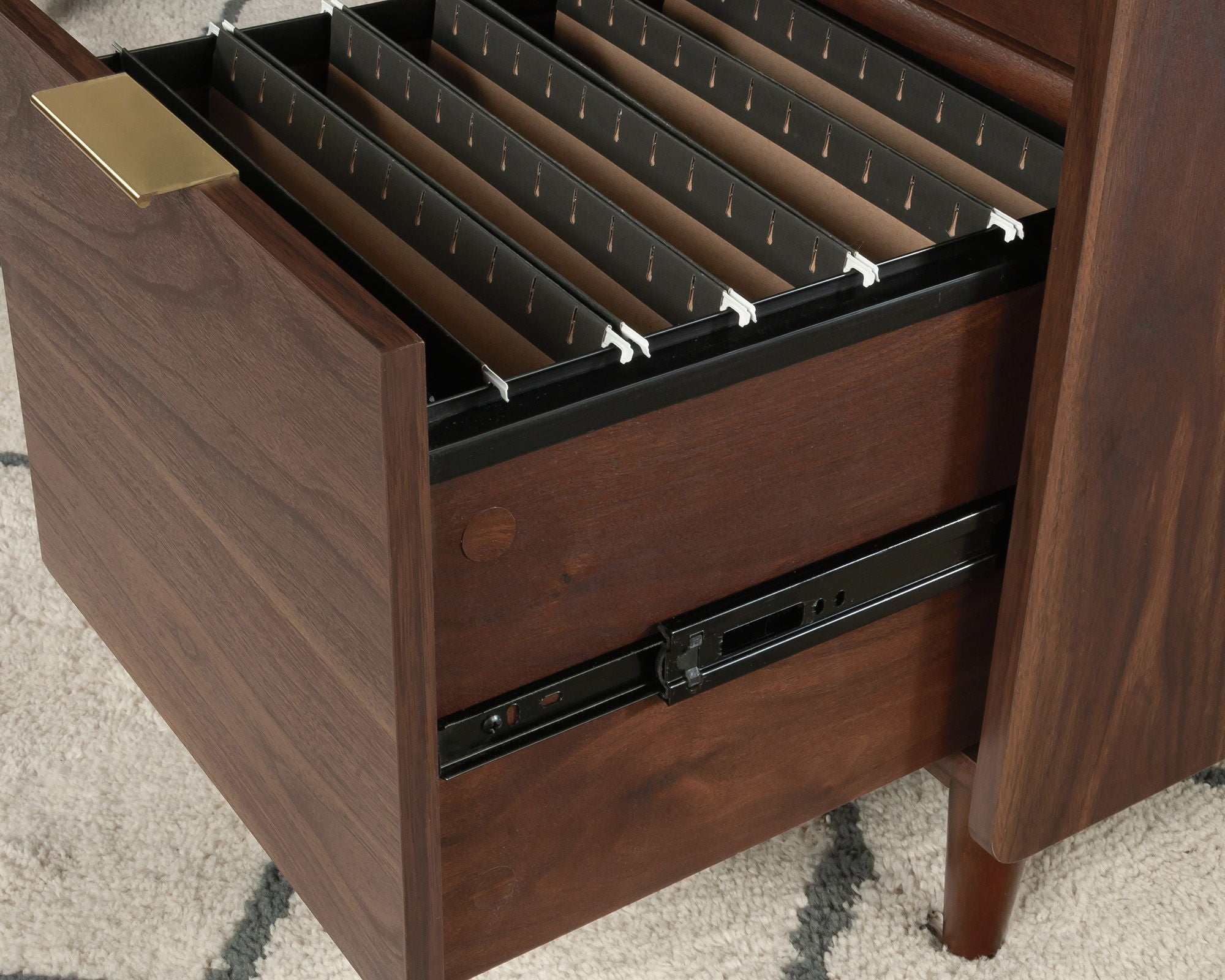 Executive Pedestal Desk in Grand Walnut