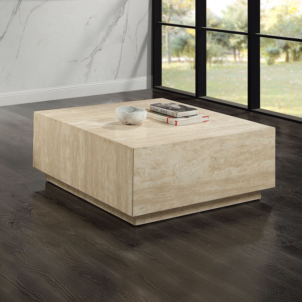 ACME Deon - Coffee Table - Beige Travertine | Meri Furniture