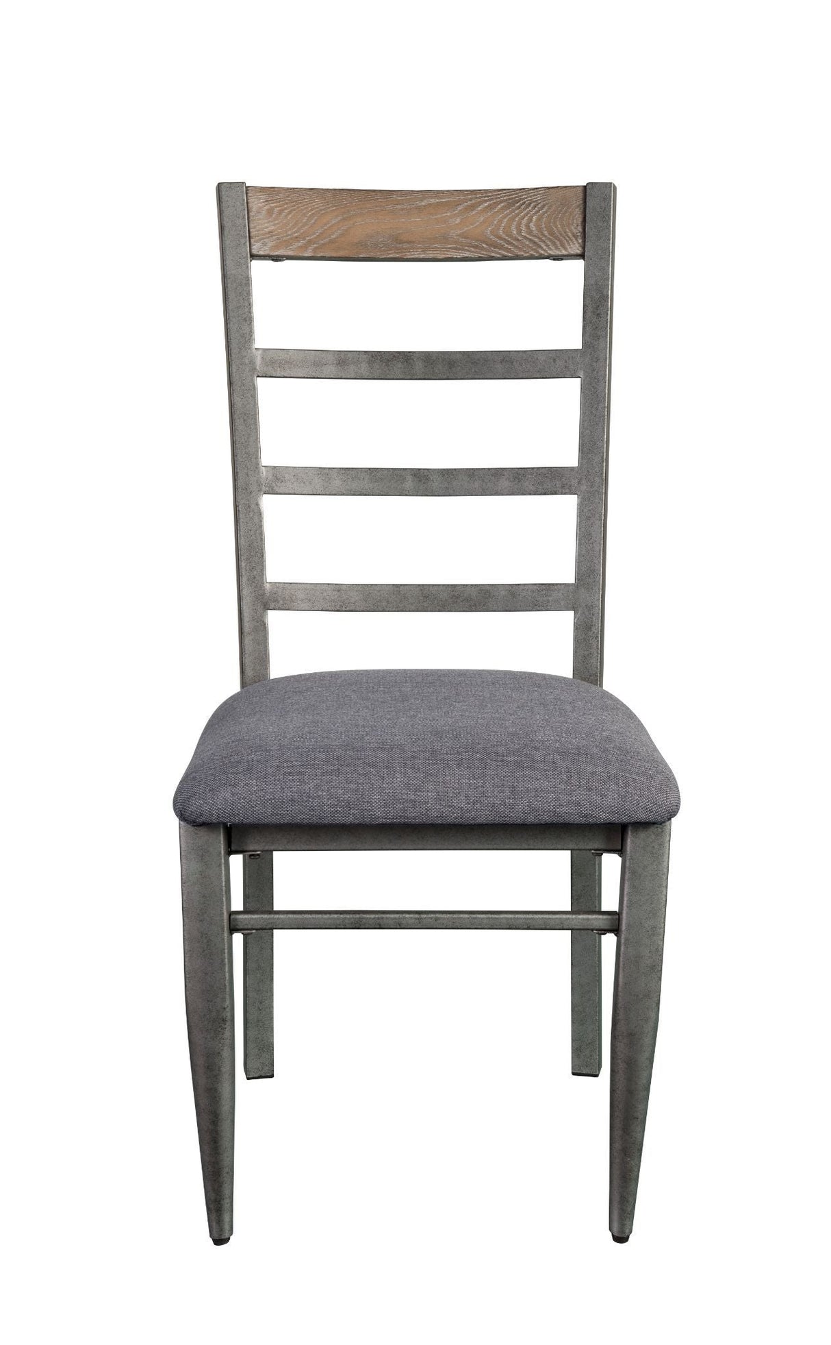 ACME Ornat - Side Chair (Set of 2) - Gray Fabric & Antique Gray | Meri Furniture