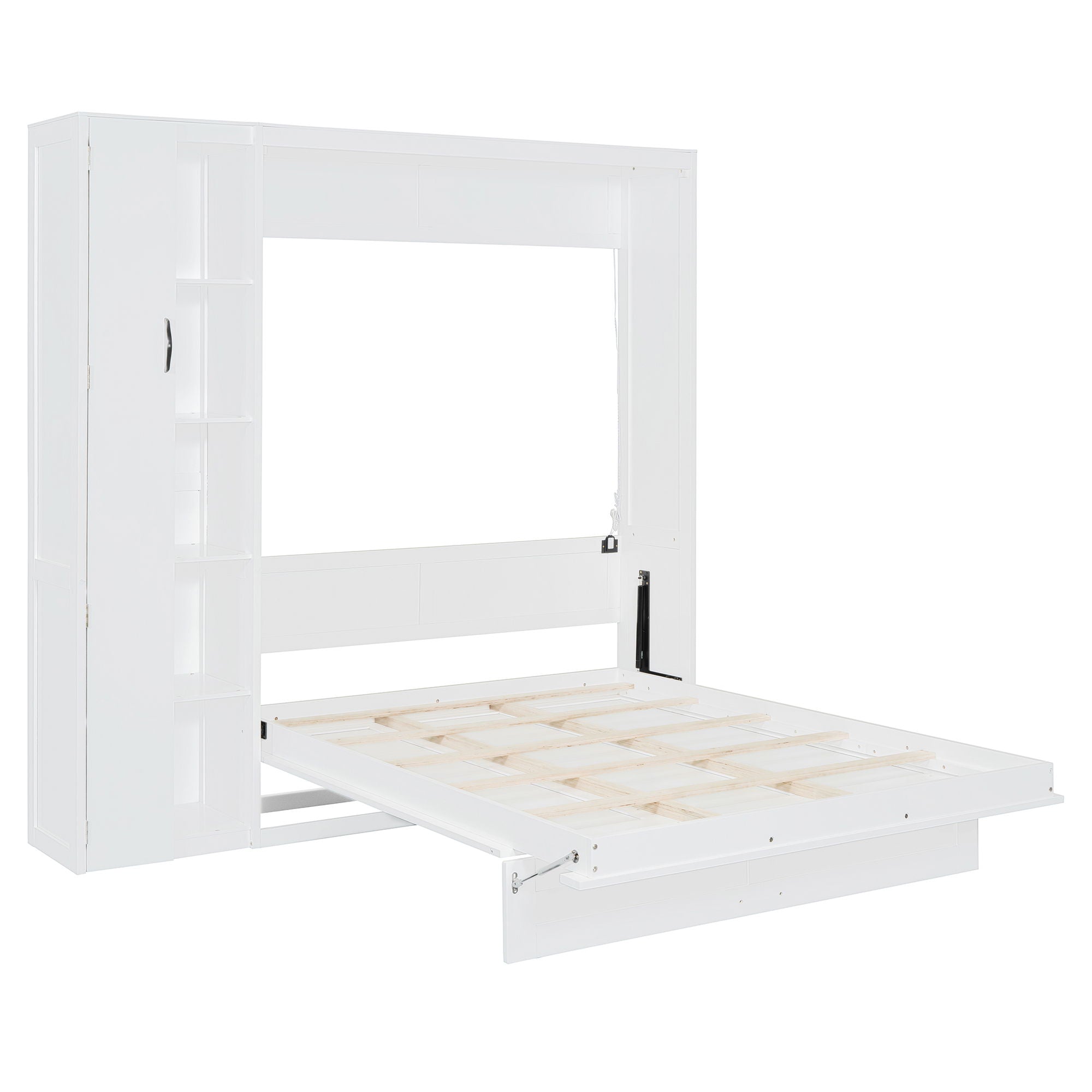 Murphy Wall Bed With Shelves, Wardrobe And LED Lights