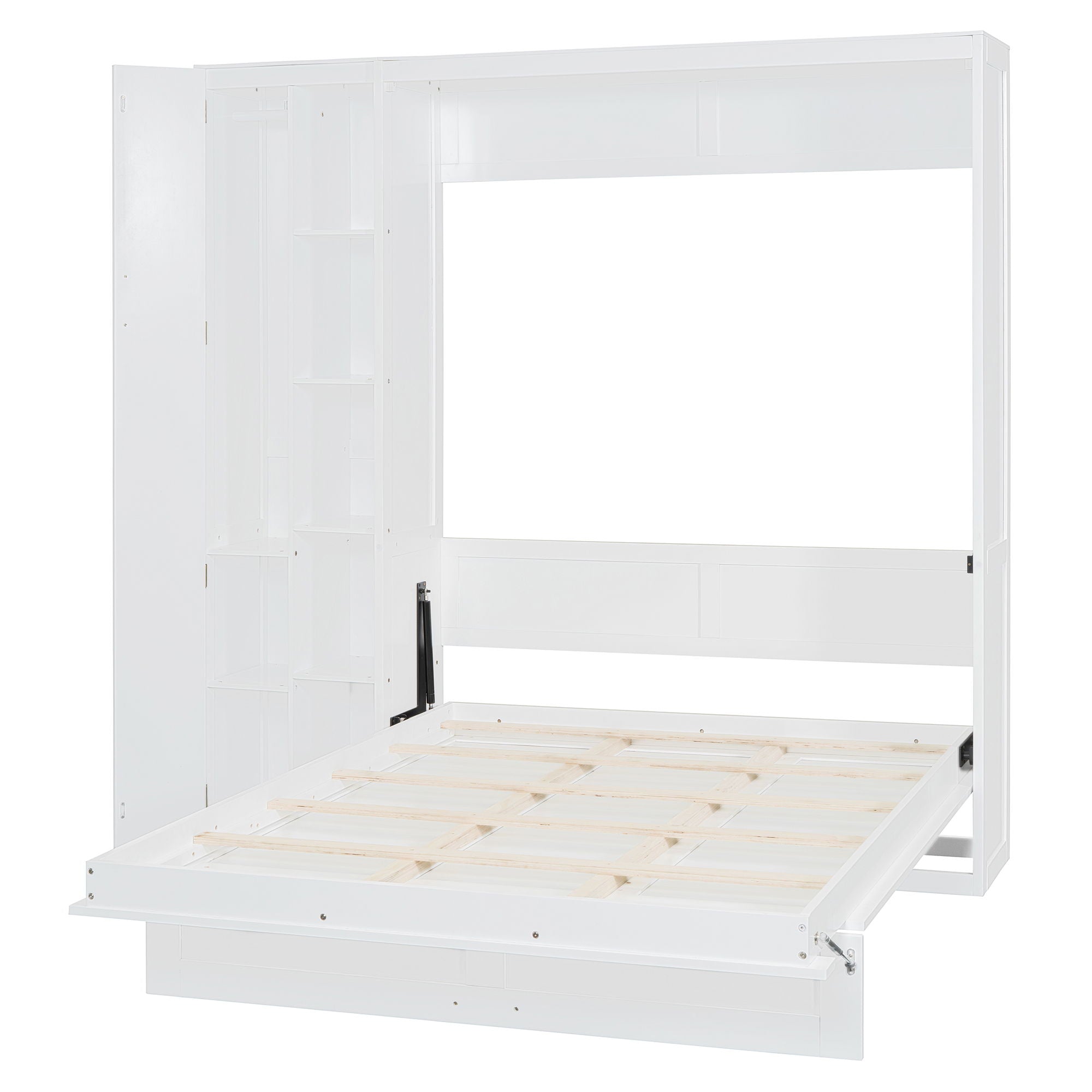 Murphy Wall Bed With Shelves, Wardrobe And LED Lights