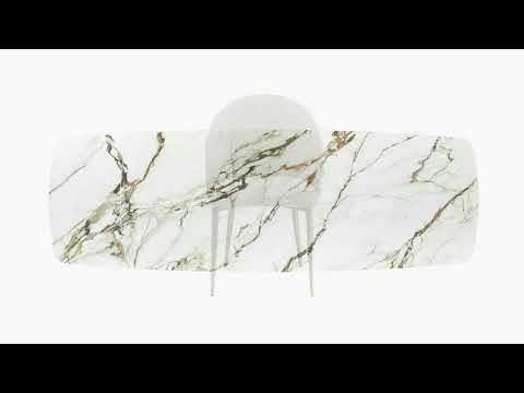 Cora - Dining Table - Ceramic Top & Golden Champange