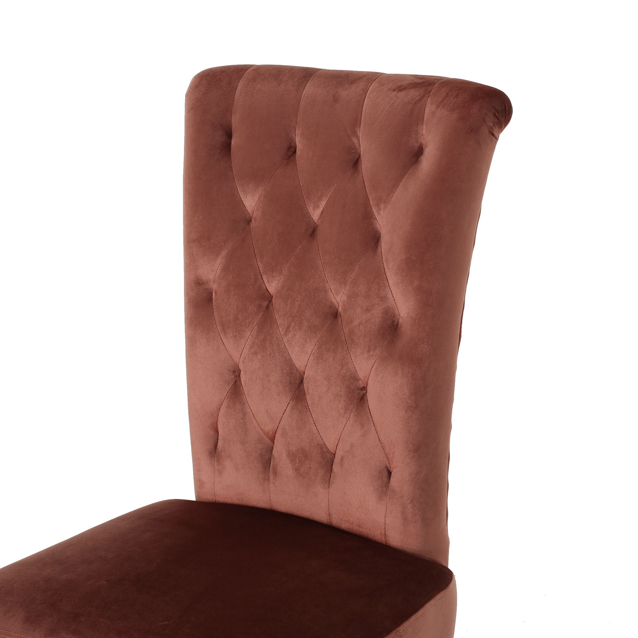 Elegant Velvet Tufted Dining Chair - Blush