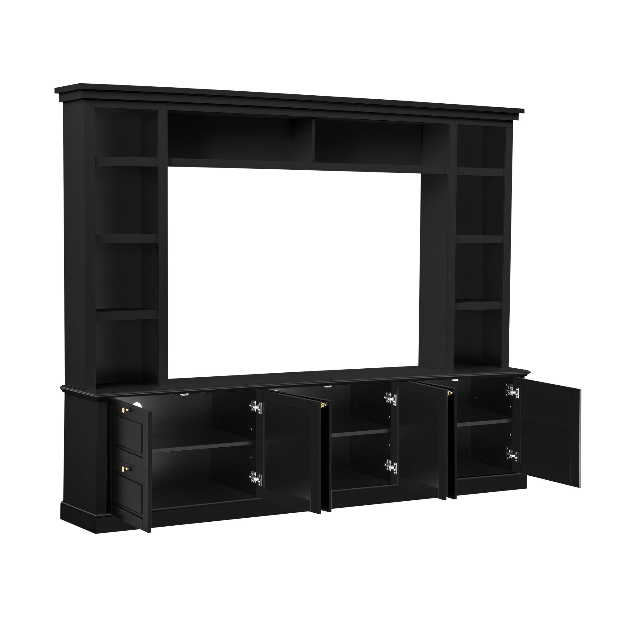 All-In-One TV Stand With Bookcase For TVs Up To 70"