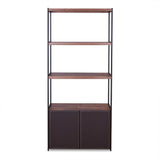 Sara - Bookshelf - Espresso PU, Walnut & Sandy Black