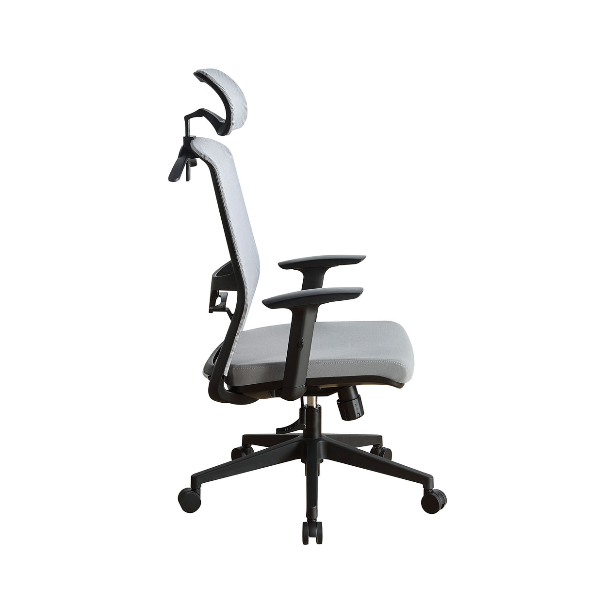 •KD, Office Chair•Seat: Swivel (360 Degrees), and Adjustable Height•Padded Seat Cushion•Back Cushion w/Breathable Mesh Material•5-Star Base w/Casters•Seat Cushion Thickness: 3"•Adjustable Headrest(3 Angels & 6 cm) & Armrest(8 cm)