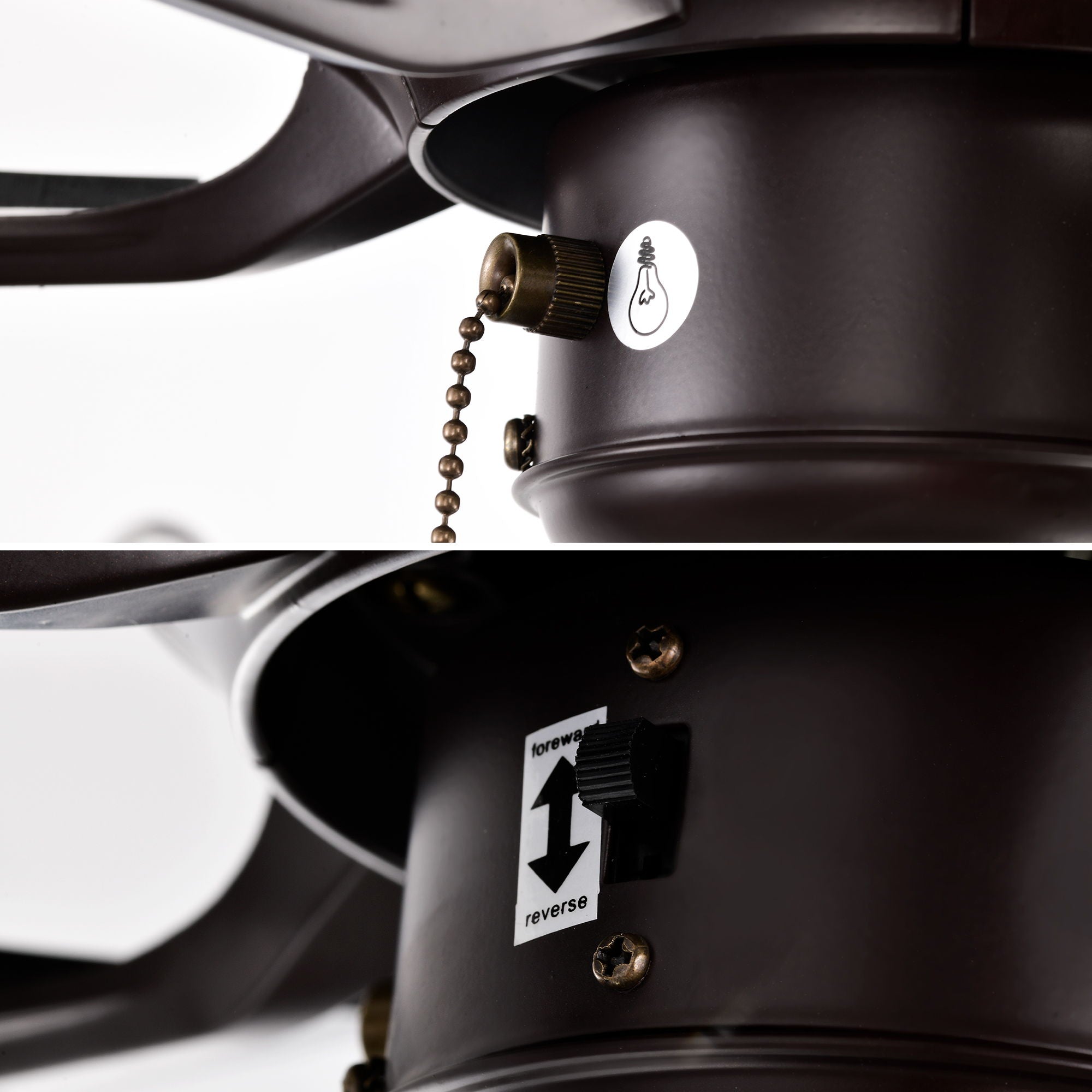 52" Crystal Shade Ceiling Fan Lamp, 3 Speed, 4 Timing, 5 Reversible Blades Crystal Ceiling Fan, 5 Pieces X E12 (No Include Bulb), Hand Pull Chain - Matte Black