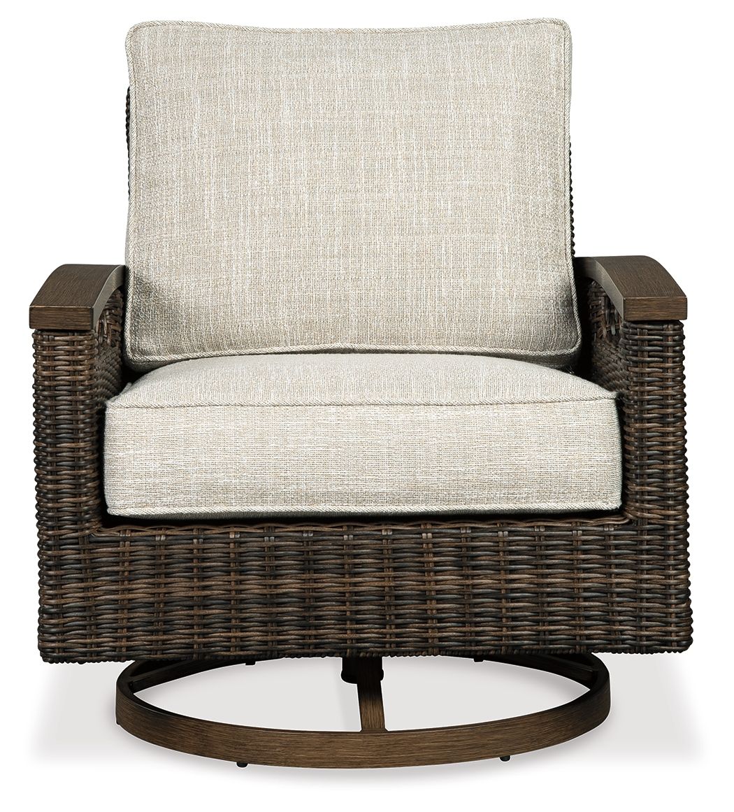 Ashley Furniture Paradise - Medium Brown - Swivel Lounge Chair (Set of 2) | Meri Furniture