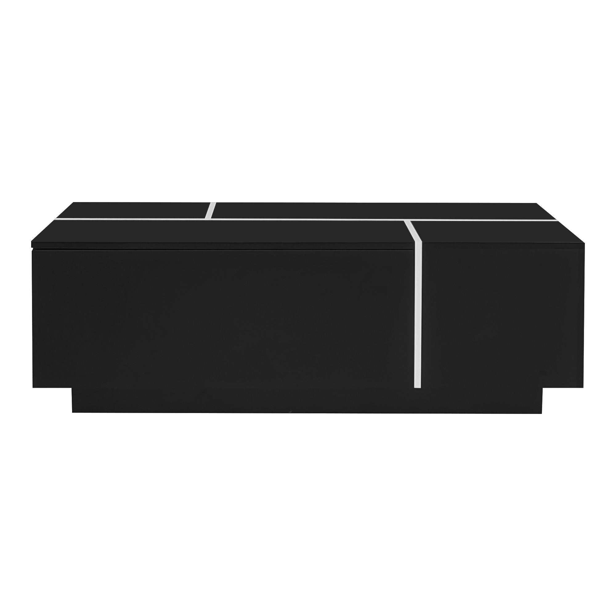 Extendable Coffee Table With 2 Hidden Storage Space And 2 Drawers For Living Room