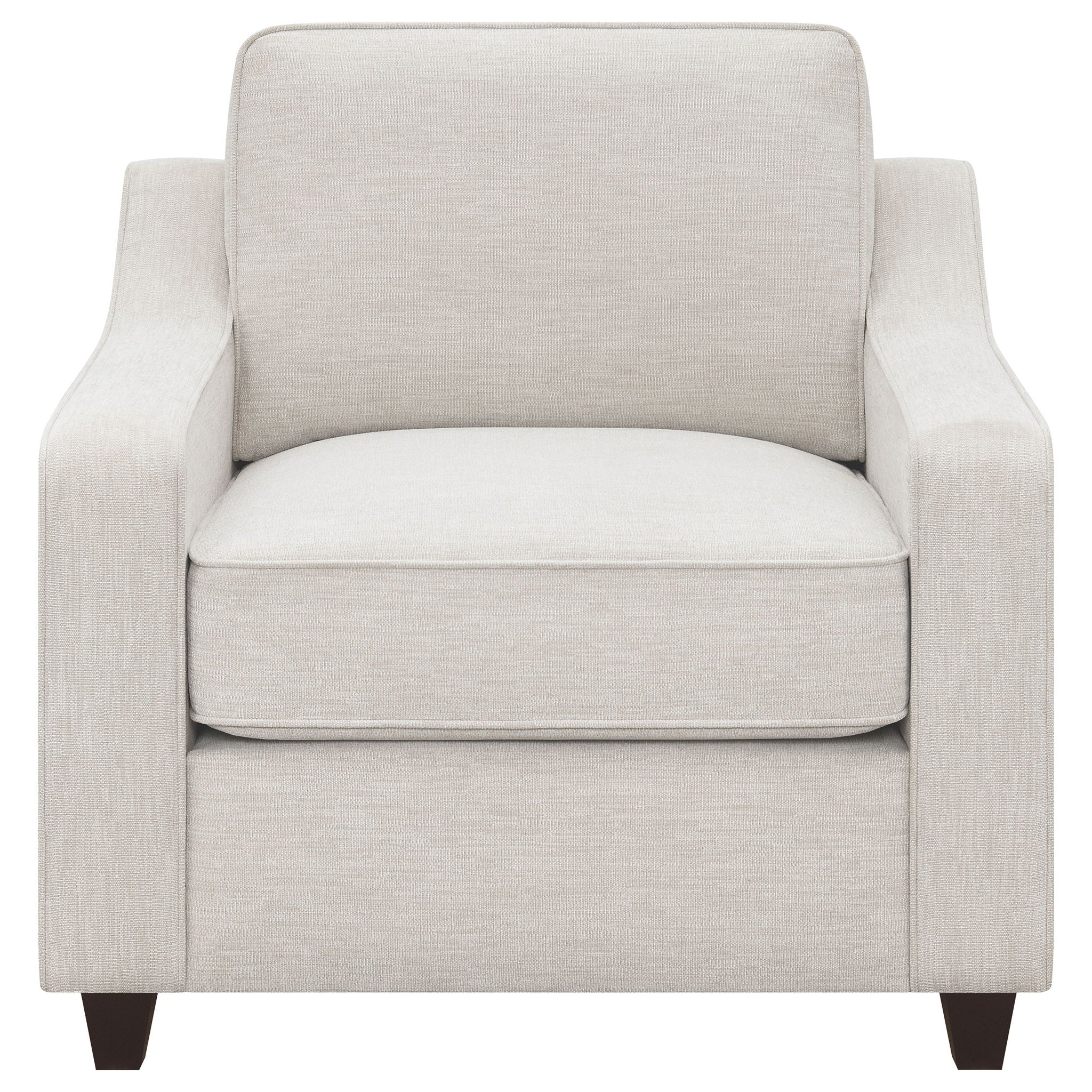 Mahaffey - Upholstered Sloped Track Arm Chair - Beige