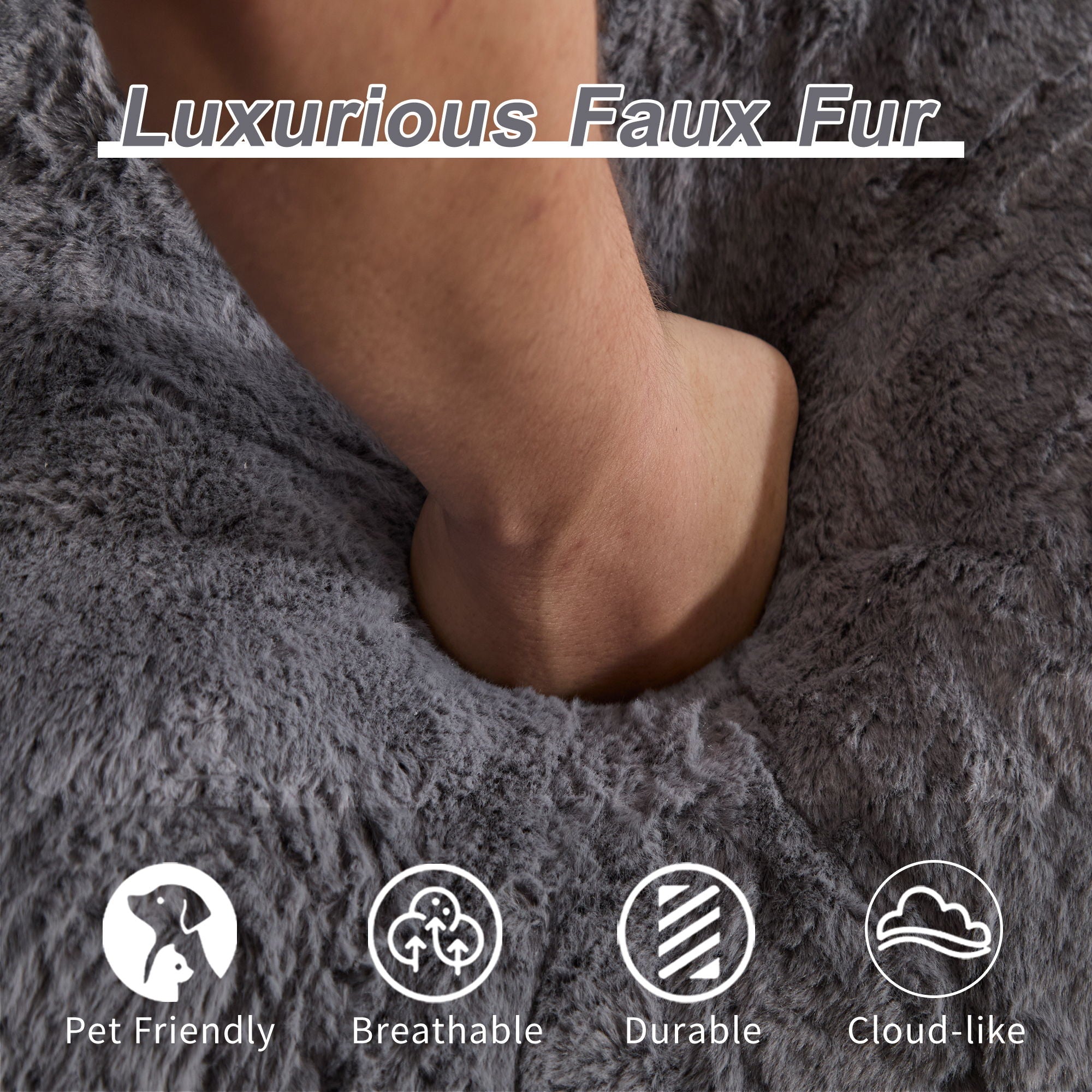 Giant Bean Bag Couch, Ultra Soft Fluffy Loveseat For Living Room