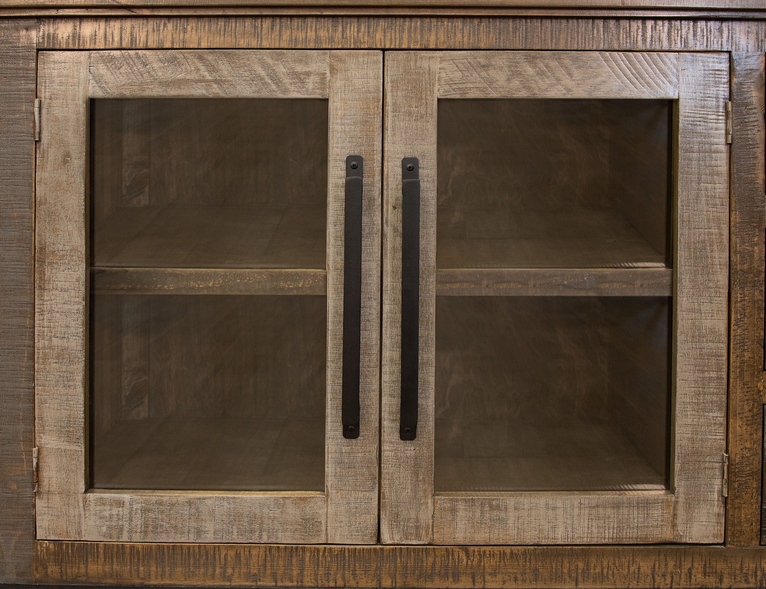 International Furniture Direct Loft Brown - 76" TV Stand / Console With 2 Drawers / 4 Doors - Two Tone Gray / Brown | Meri Furniture