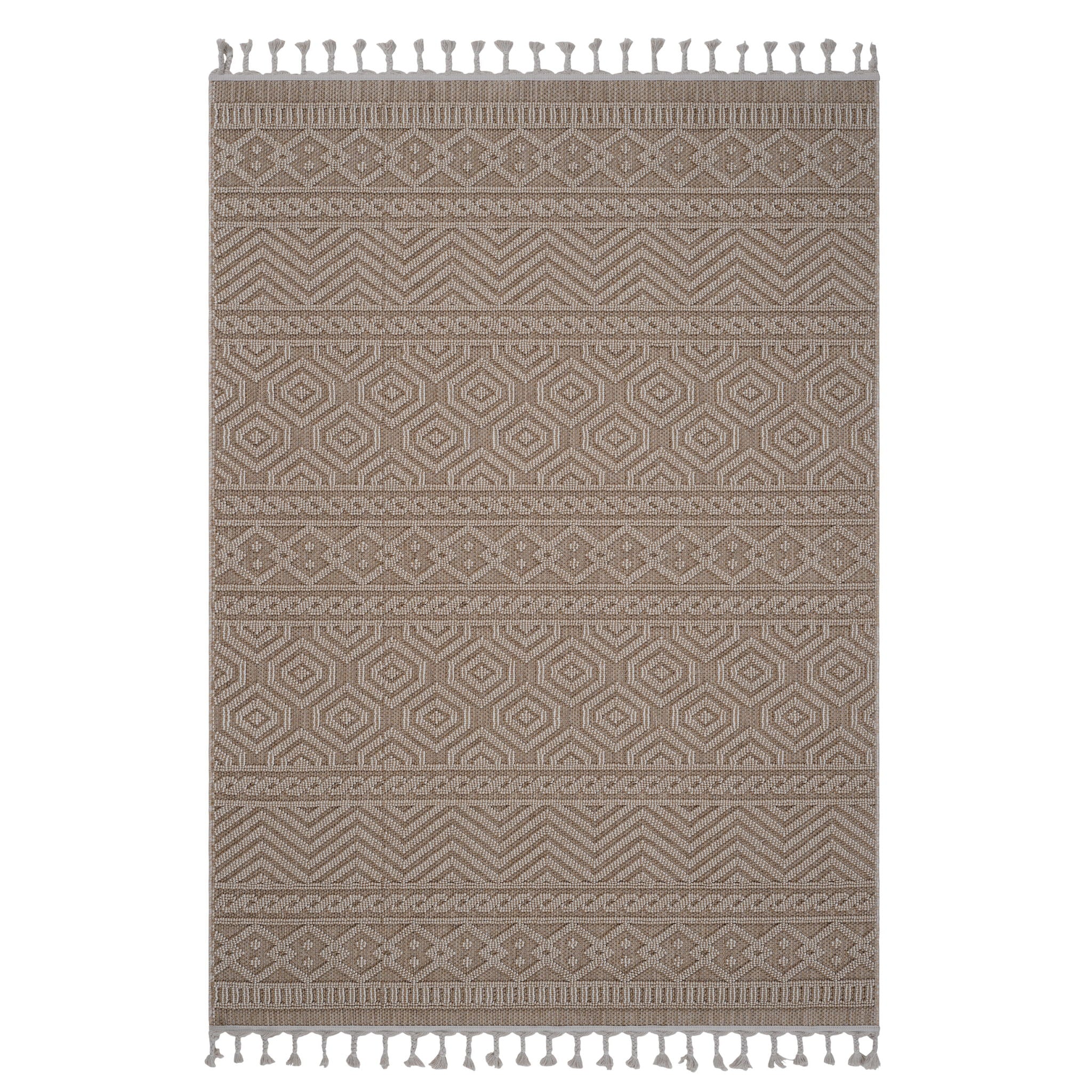 Guros - 8' X 10' Geometric Indoor / Outdoor Area Rug - Mocha