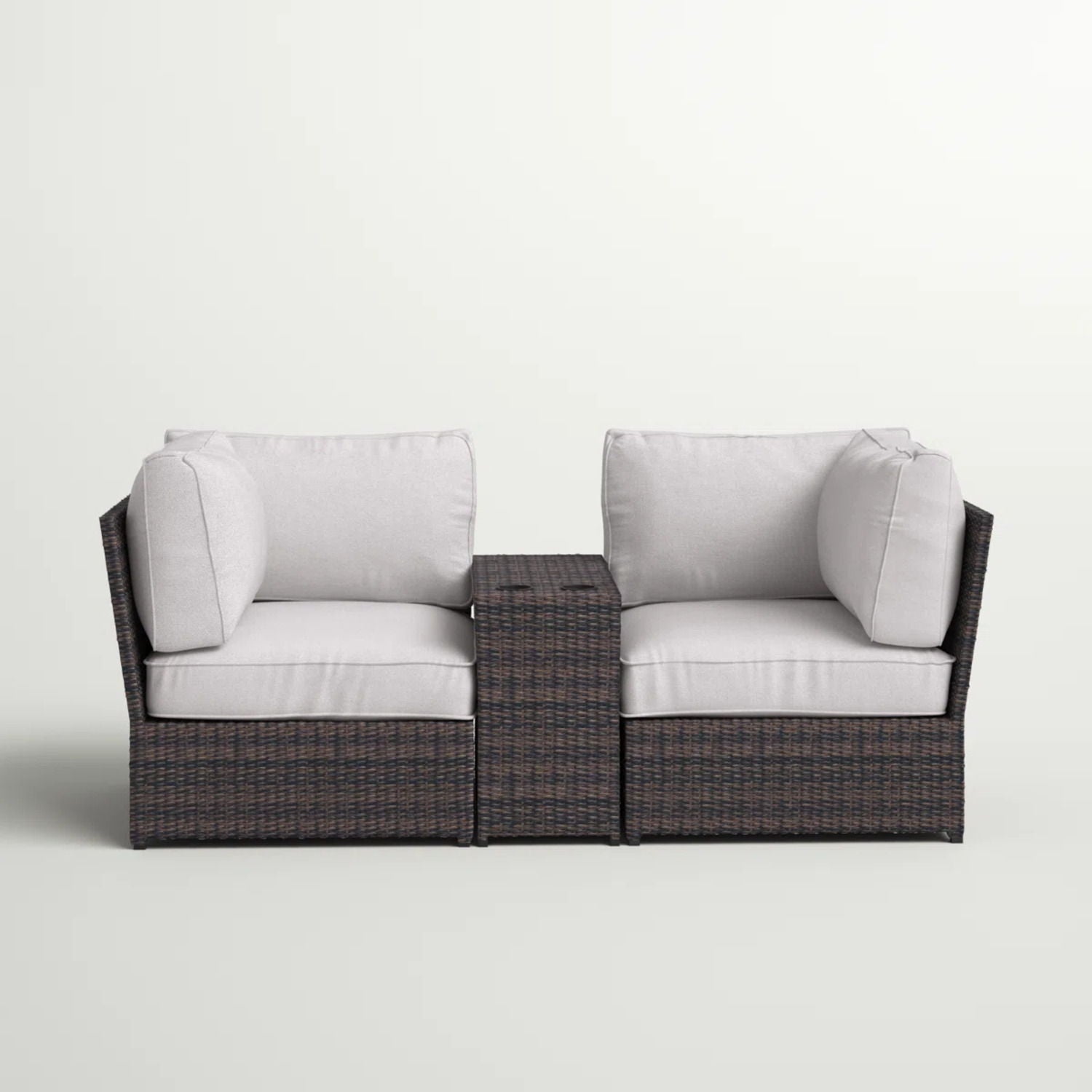 Outdoor Wicker Loveseat With Cushions