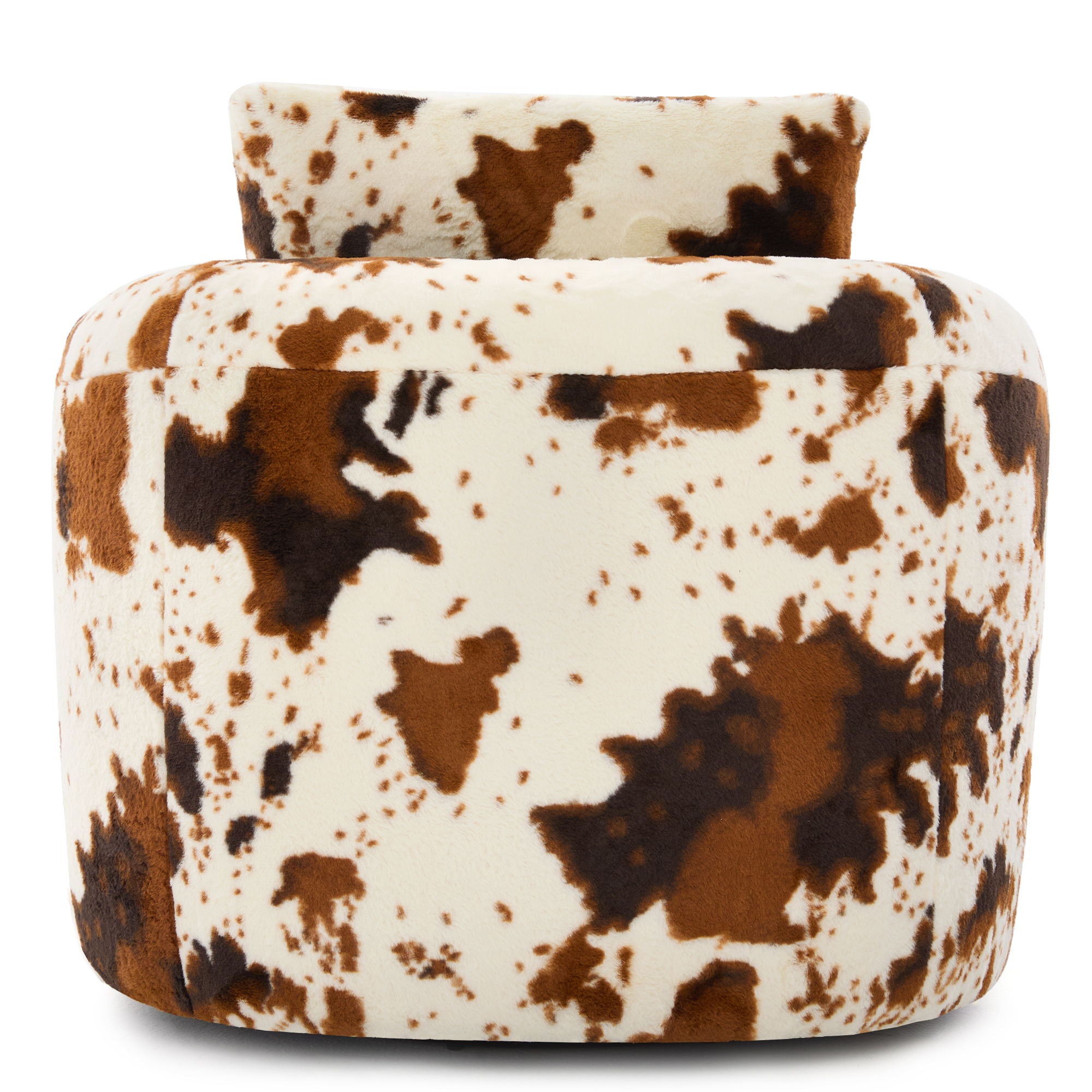 Modern Swivel Barrel Chair With Dual-Layer Cushion