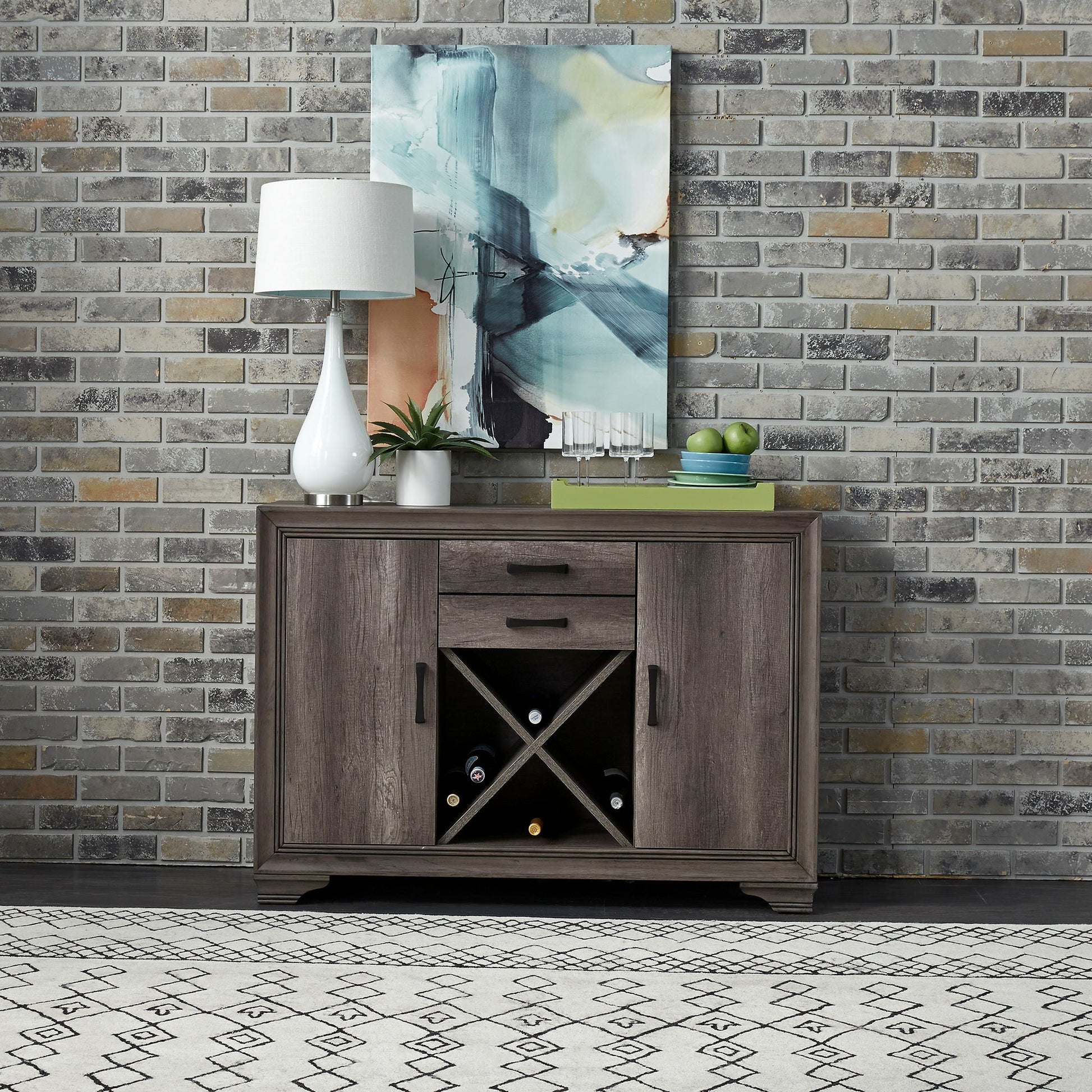 Liberty Furniture Tanners Creek - Server - Dark Gray | Meri Furniture